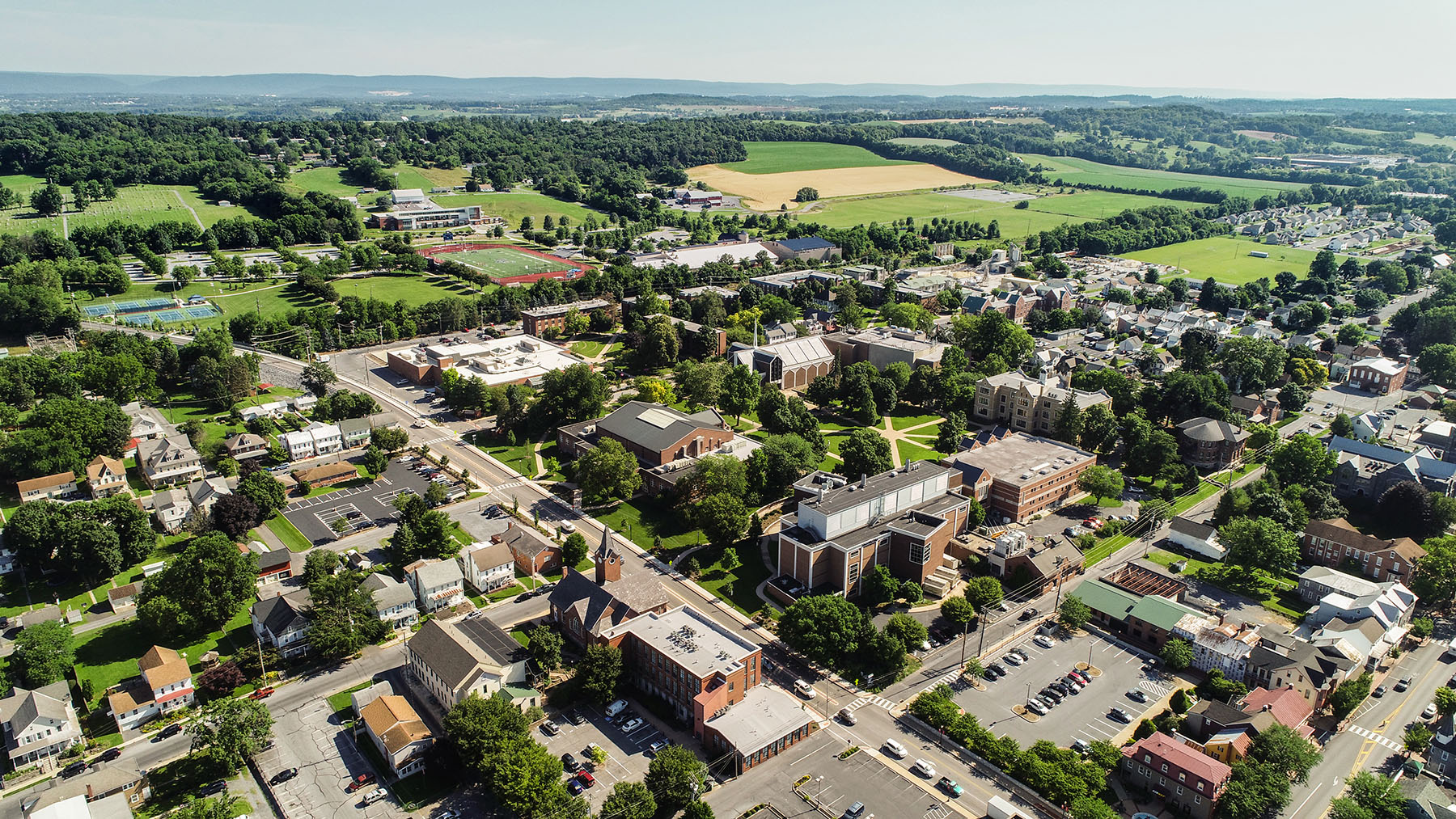 Aerial view of campus.