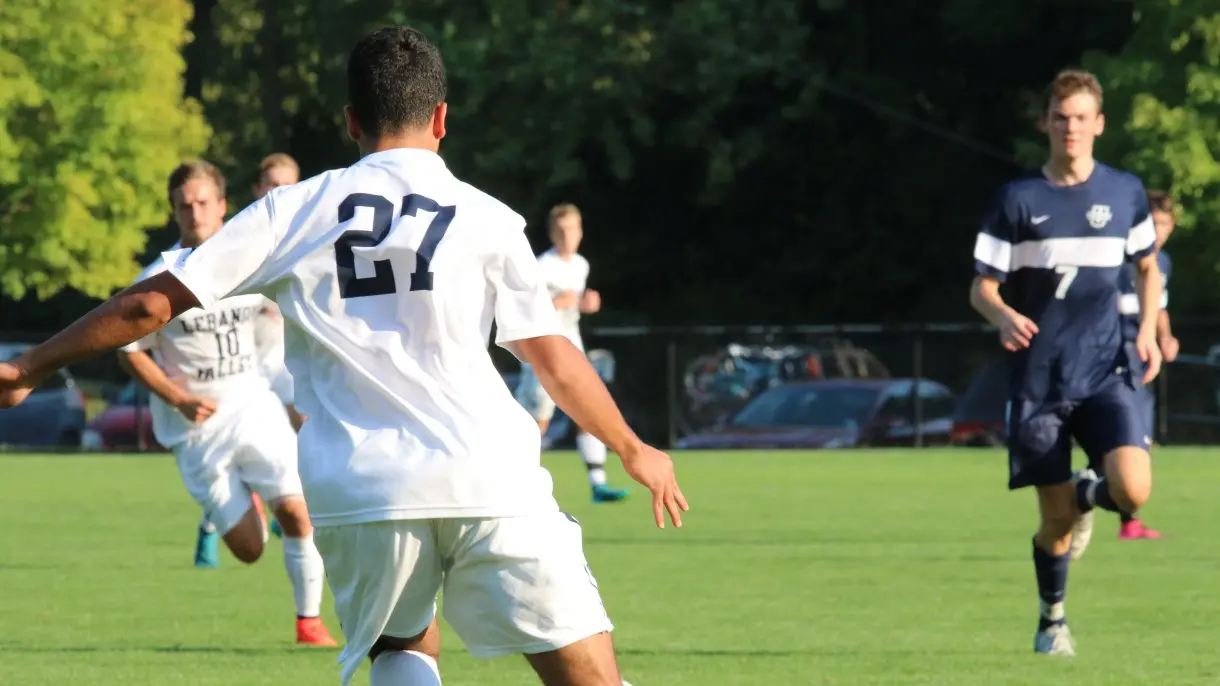 LVC students playing soccer