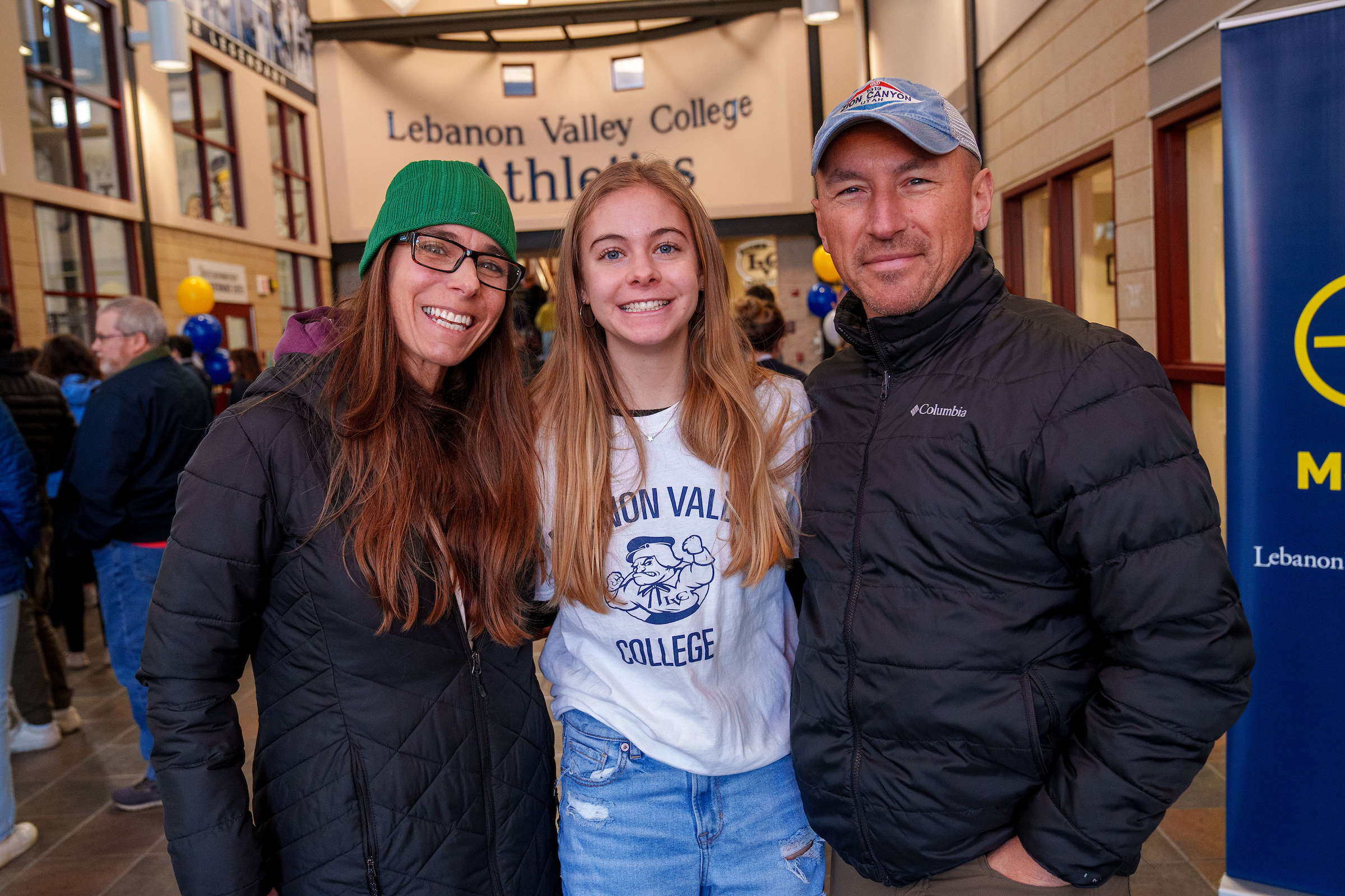 Accepted LVC student poses with parents during event