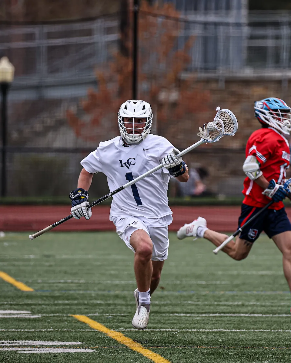 LVC men's lacrosse player on field