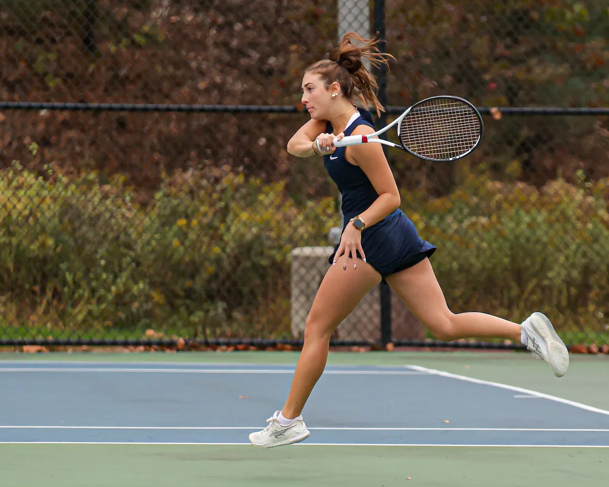 LVC women's tennis player on court