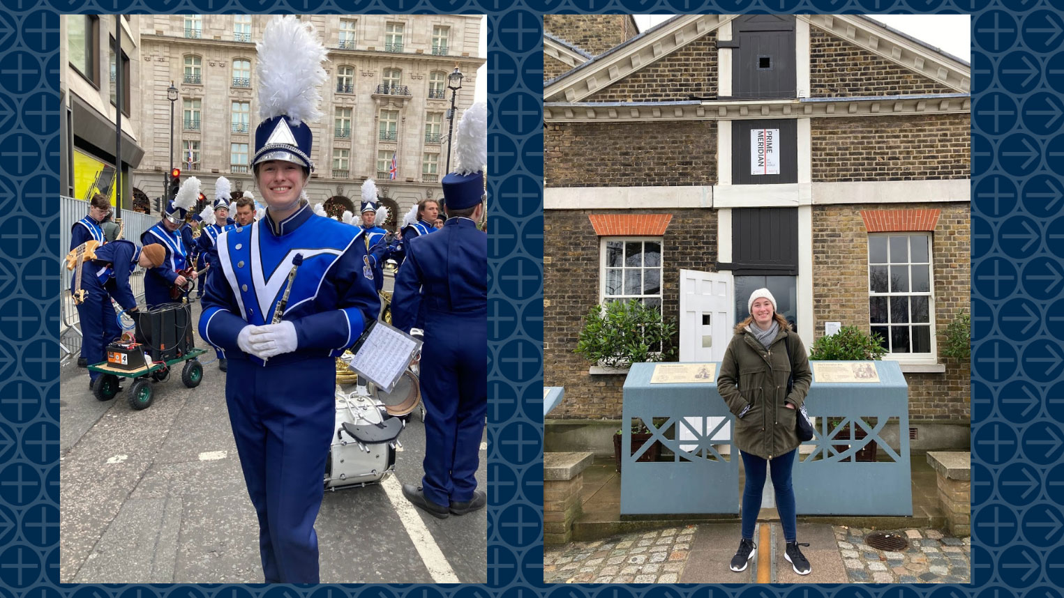 Katie O'Connor in London with the marching band