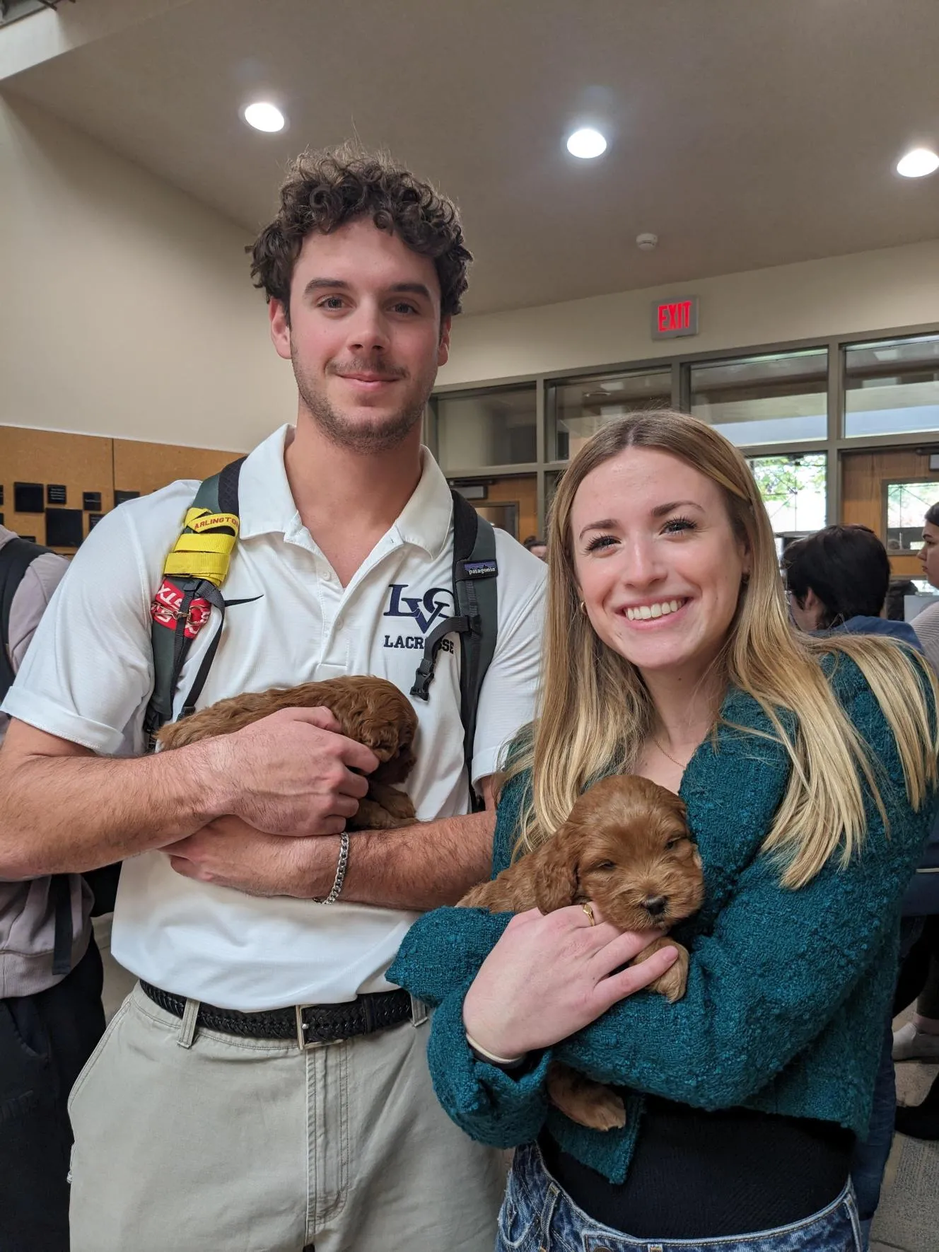 LVC students pose with puppies from KPets
