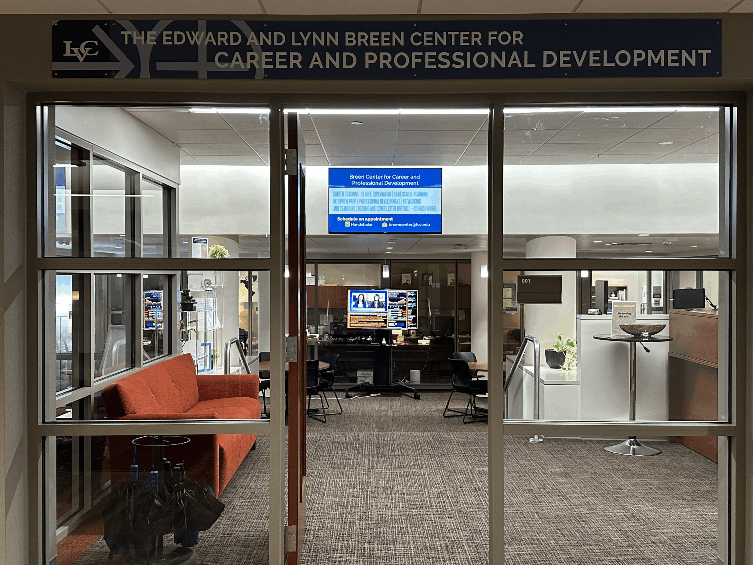 The entrance to the Breen Center