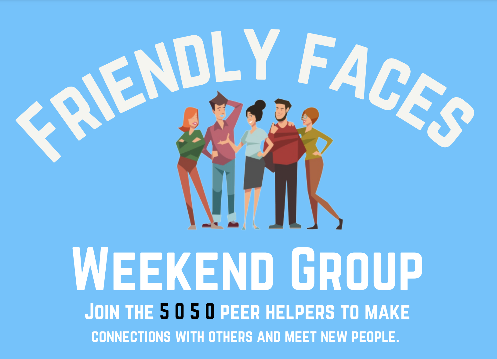 Friendly Faces weekend group flyer screenshot