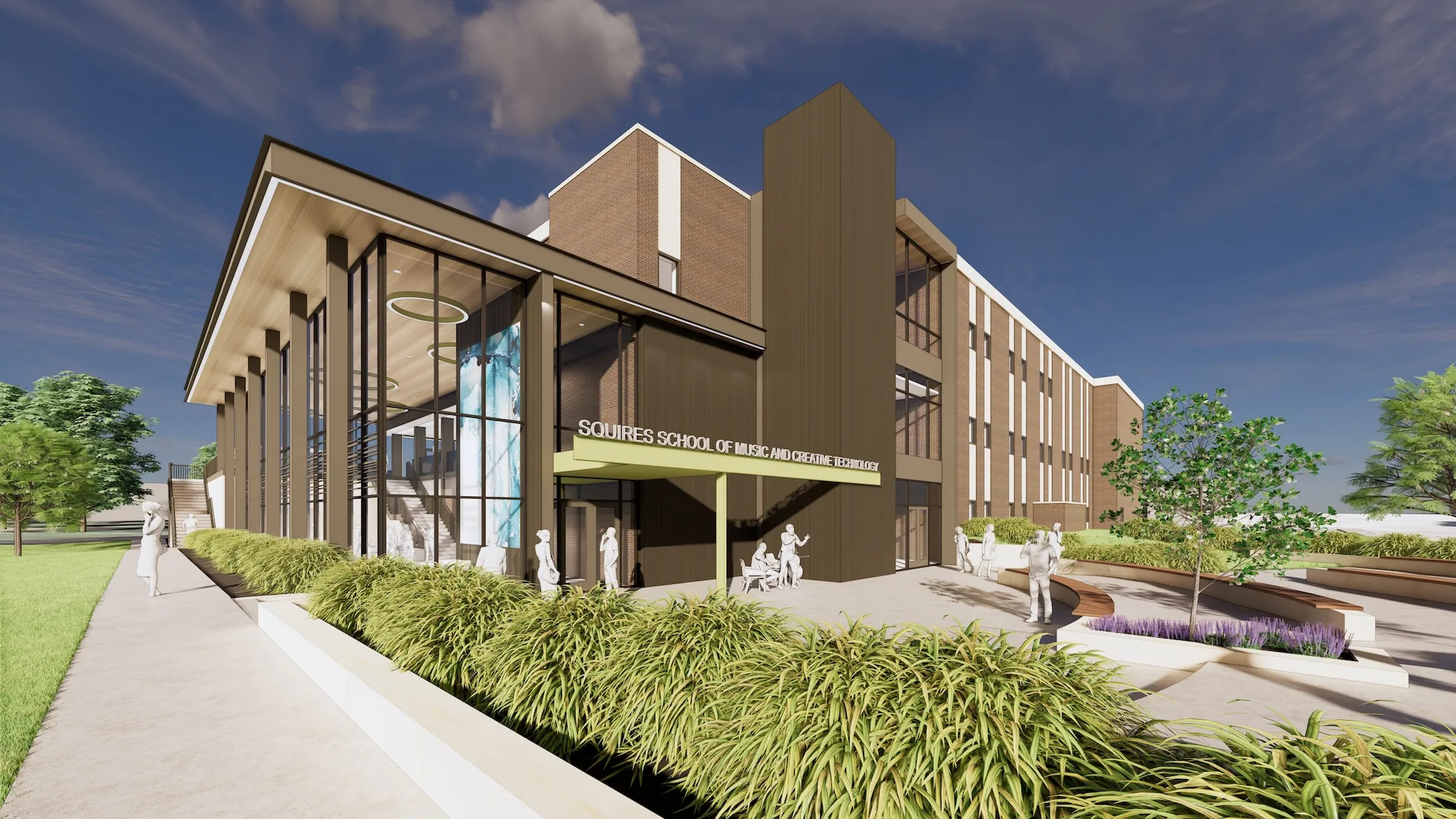 Rendering of new entry to Squires School of Music and Creative Technology