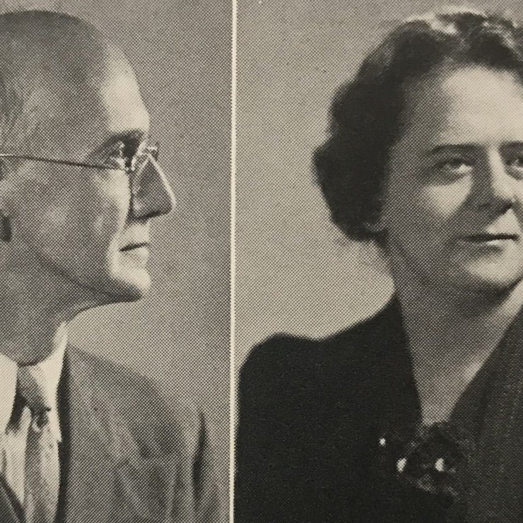 Black and white photo of Andrew and Ruth Bender