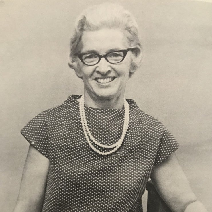 Black and white photo of June Herr