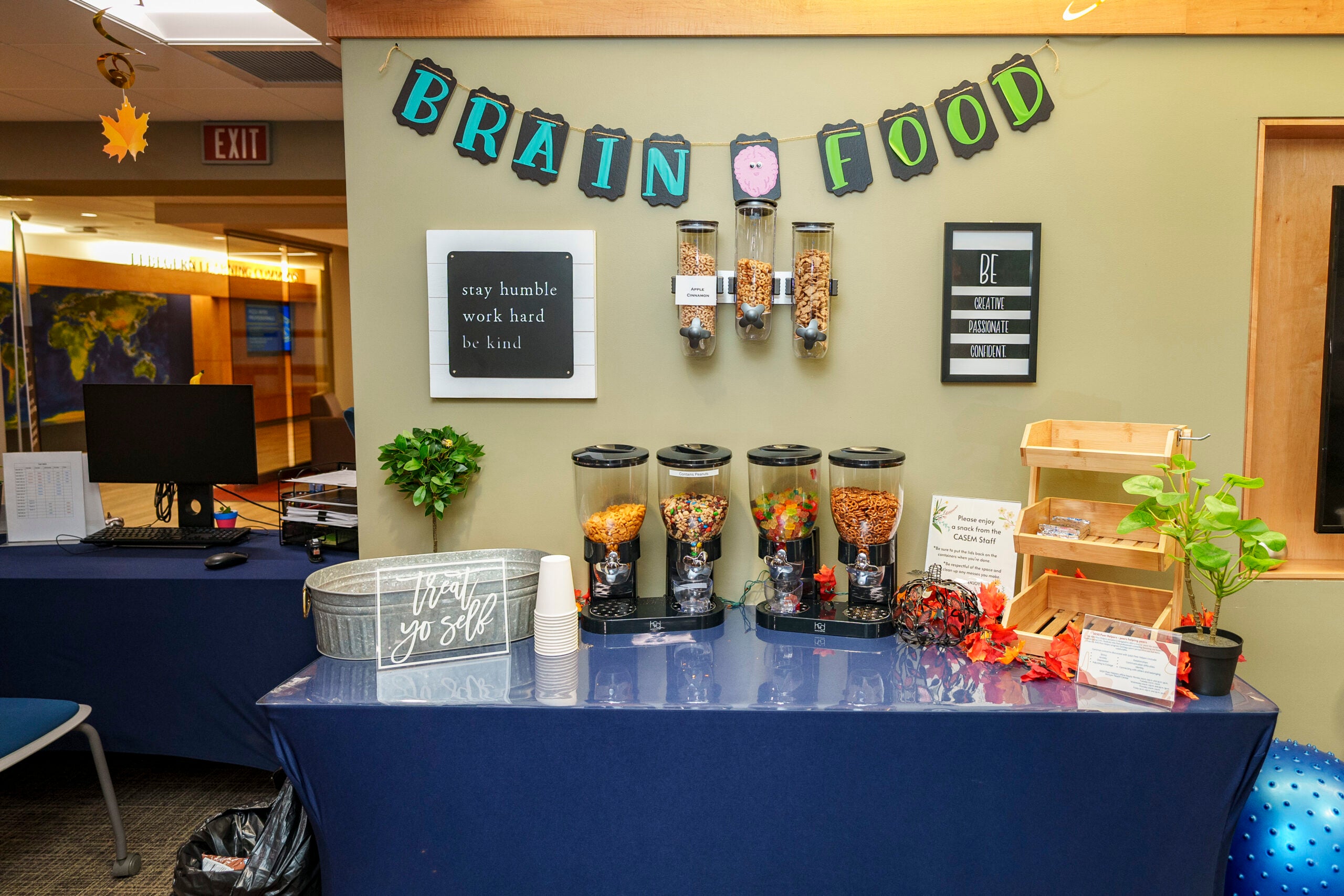 "Brain Food" station in the Center for Academic Success and Exploratory Majors