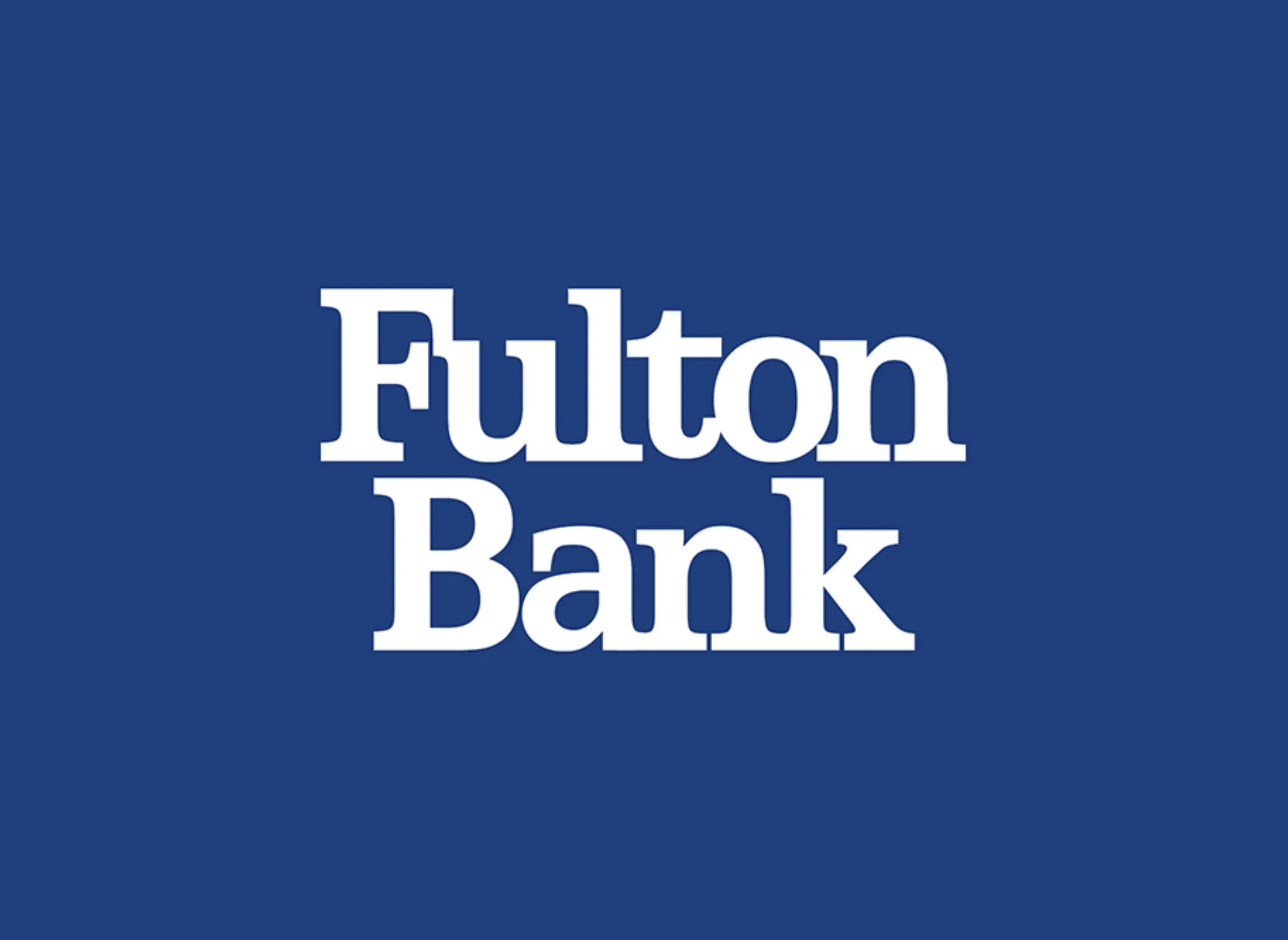 White Fulton Bank logo on blue background