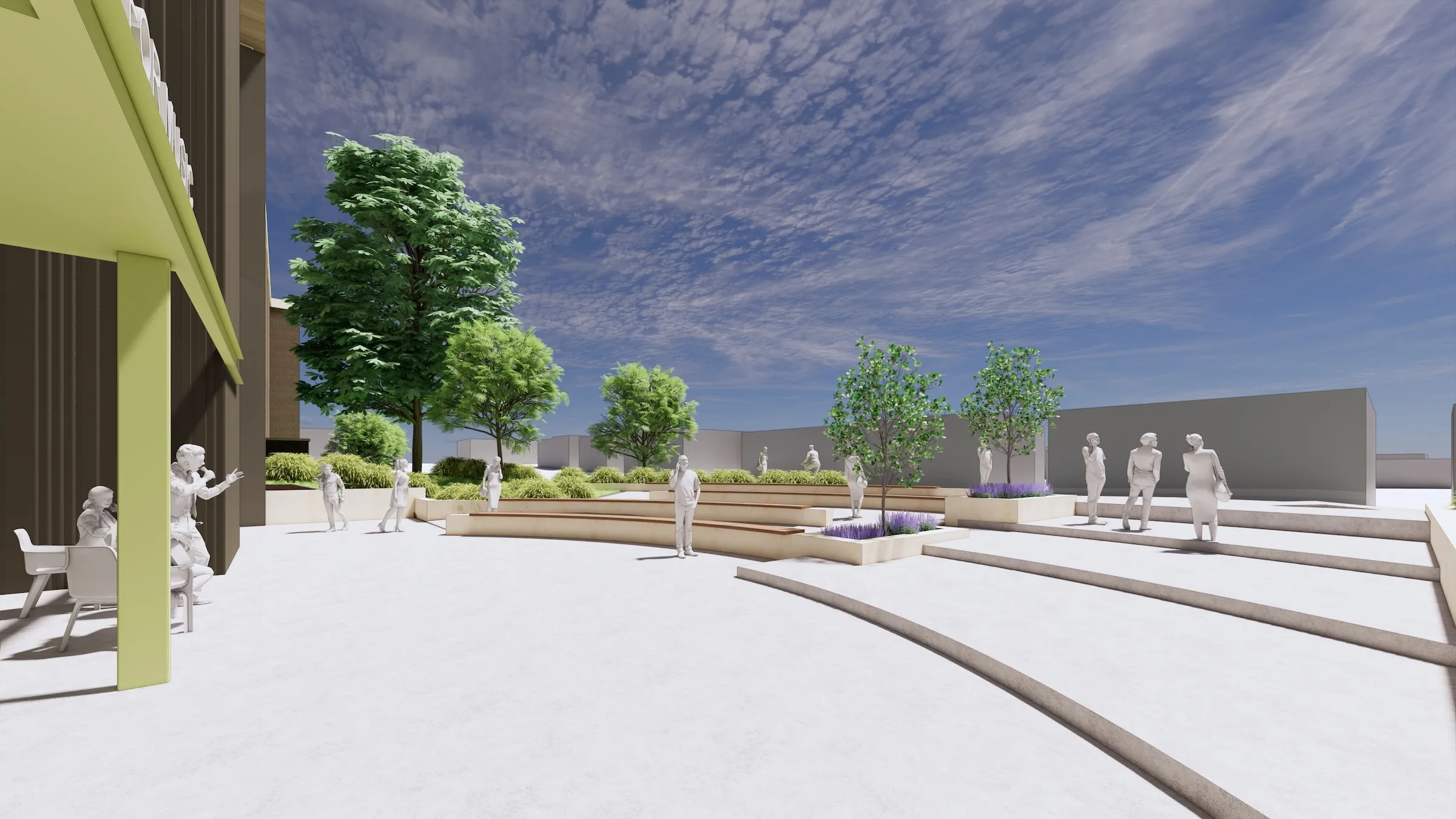 Rendering of exterior renovation plans