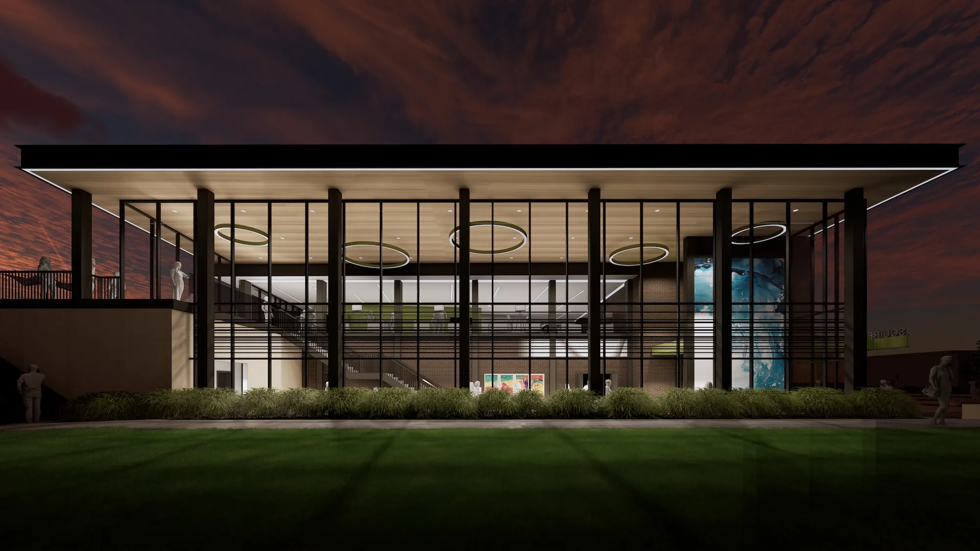 Rendering of side view of new Squires School of Music and Creative Technology
