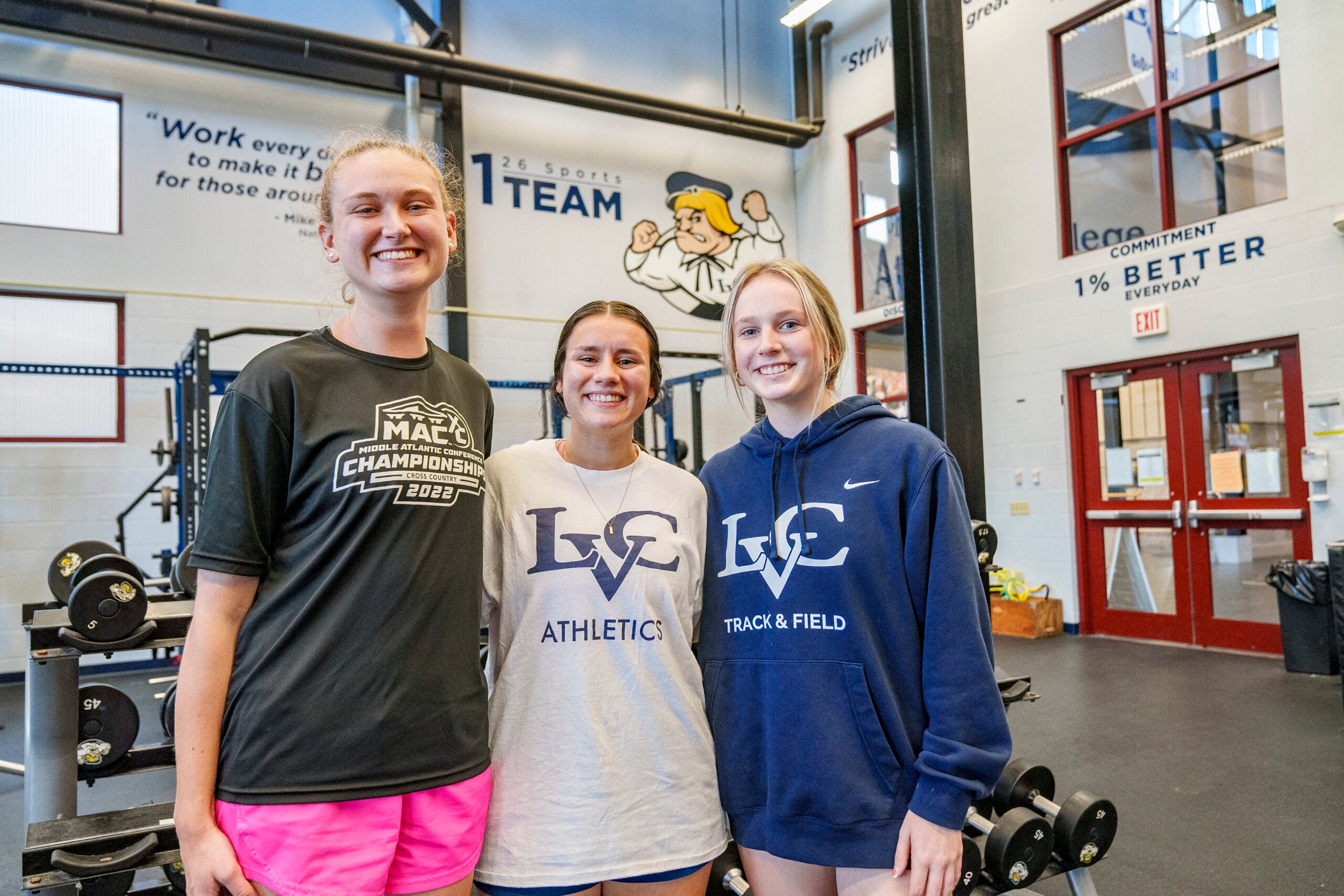 Students in LVC Sports Center gym