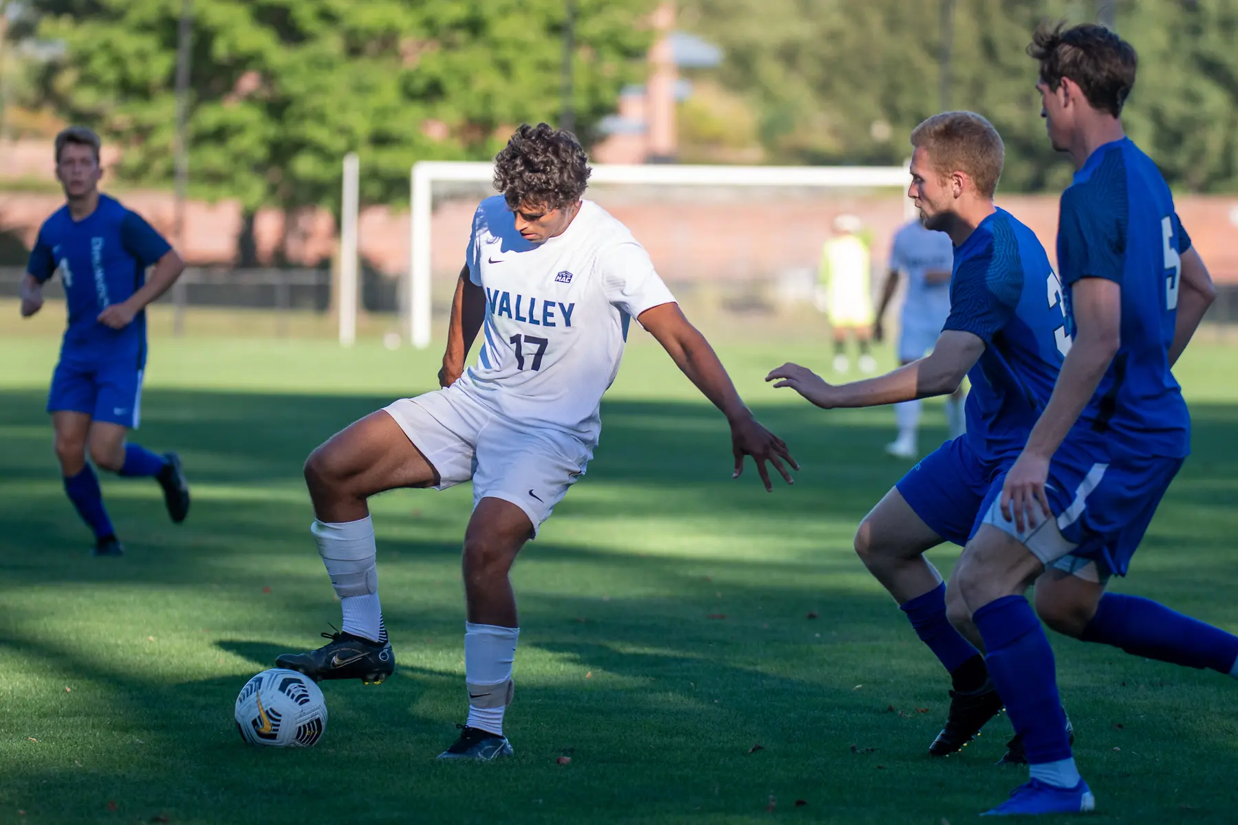 LVC men's soccer player on field