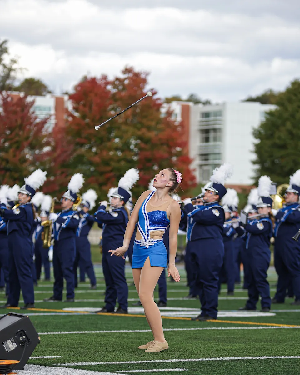 LVC Pride of the Valley Marching Band baton twirler