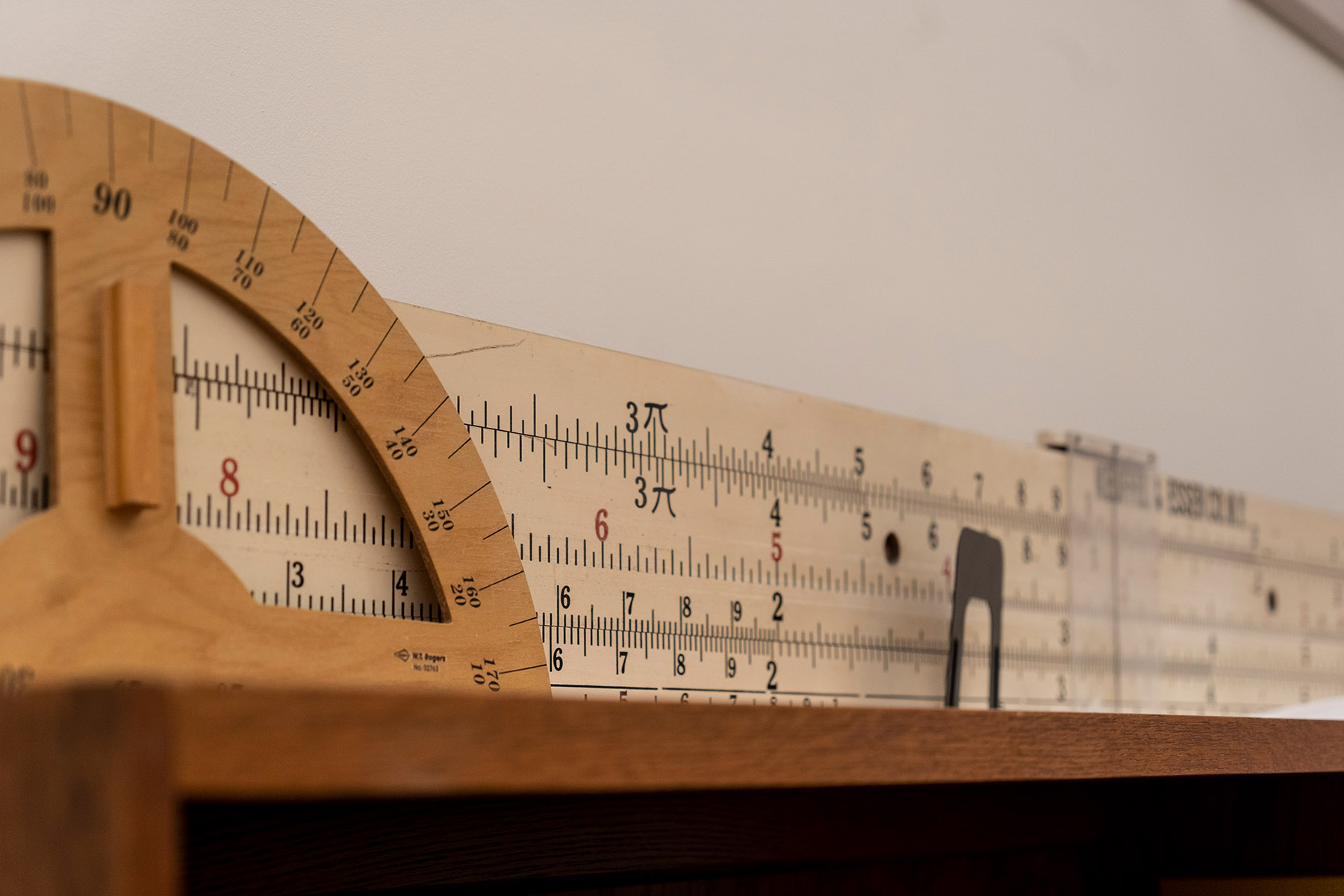Protractor and ruler.