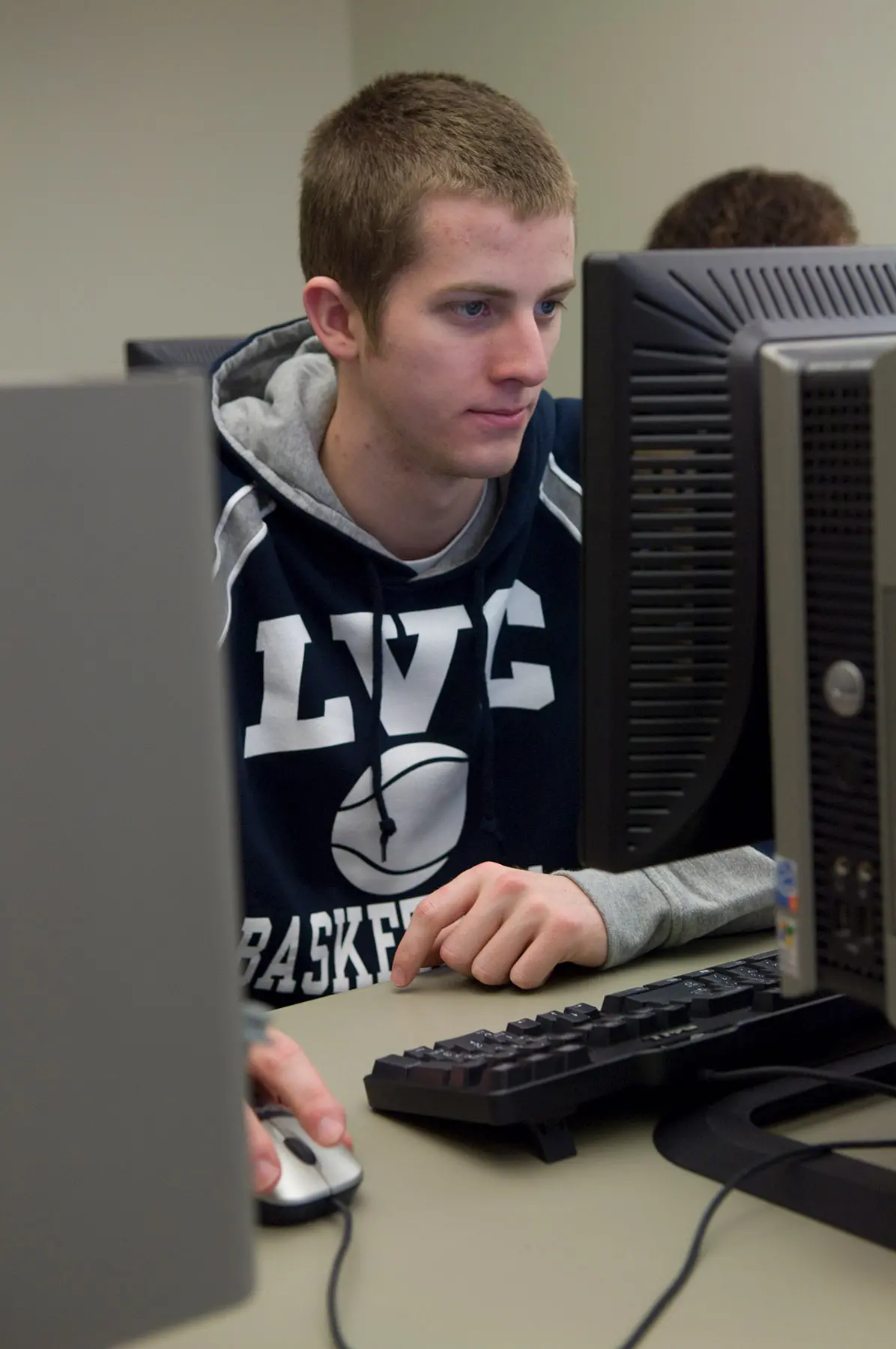 Student working in computer lab