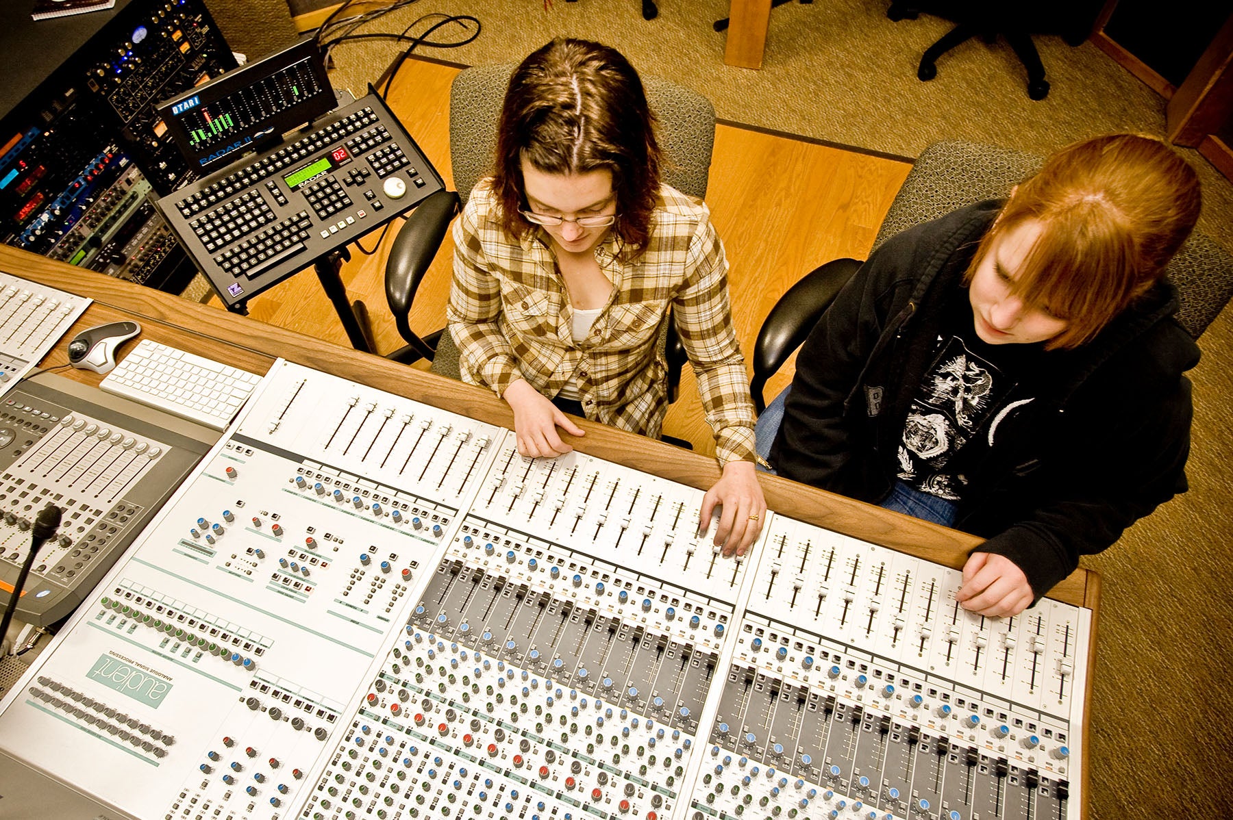 Students in audio lab