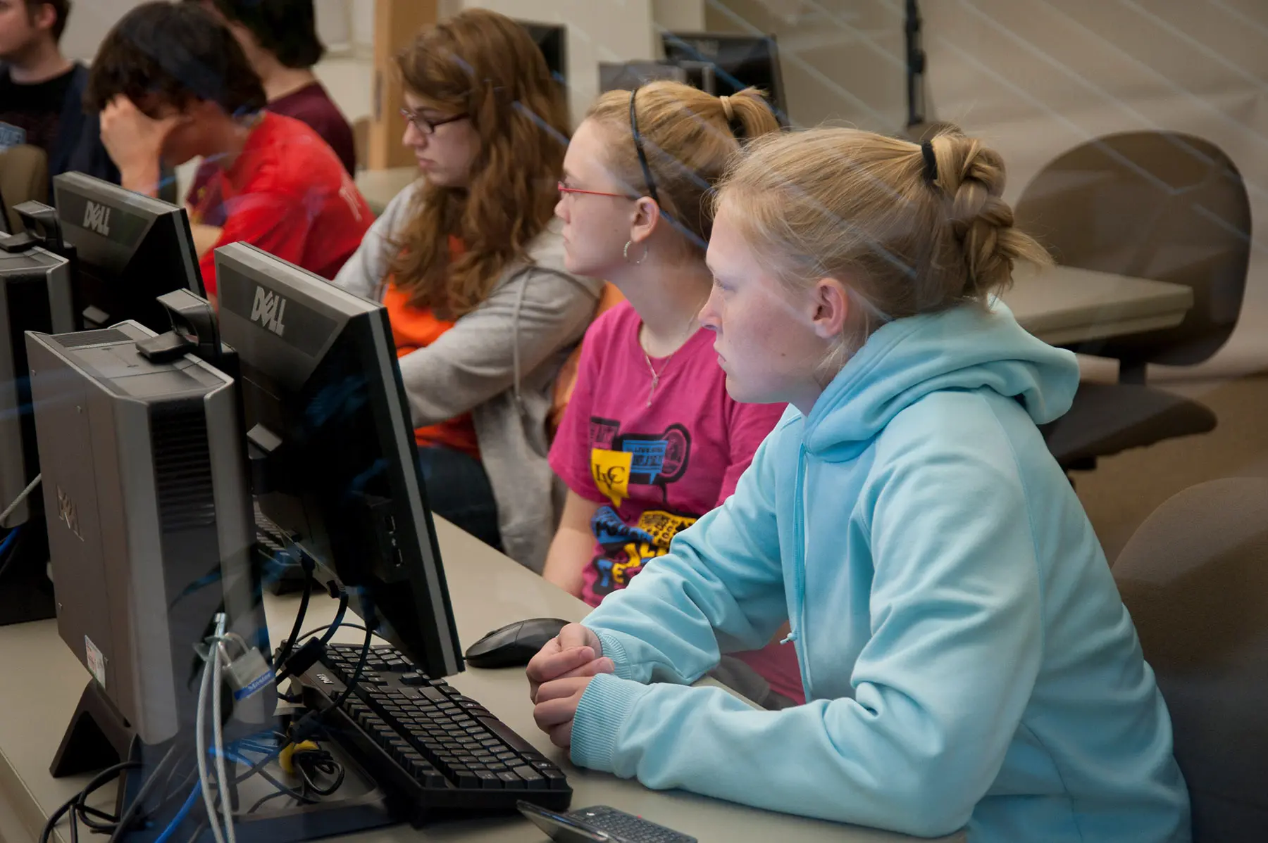 Students working in computer lab