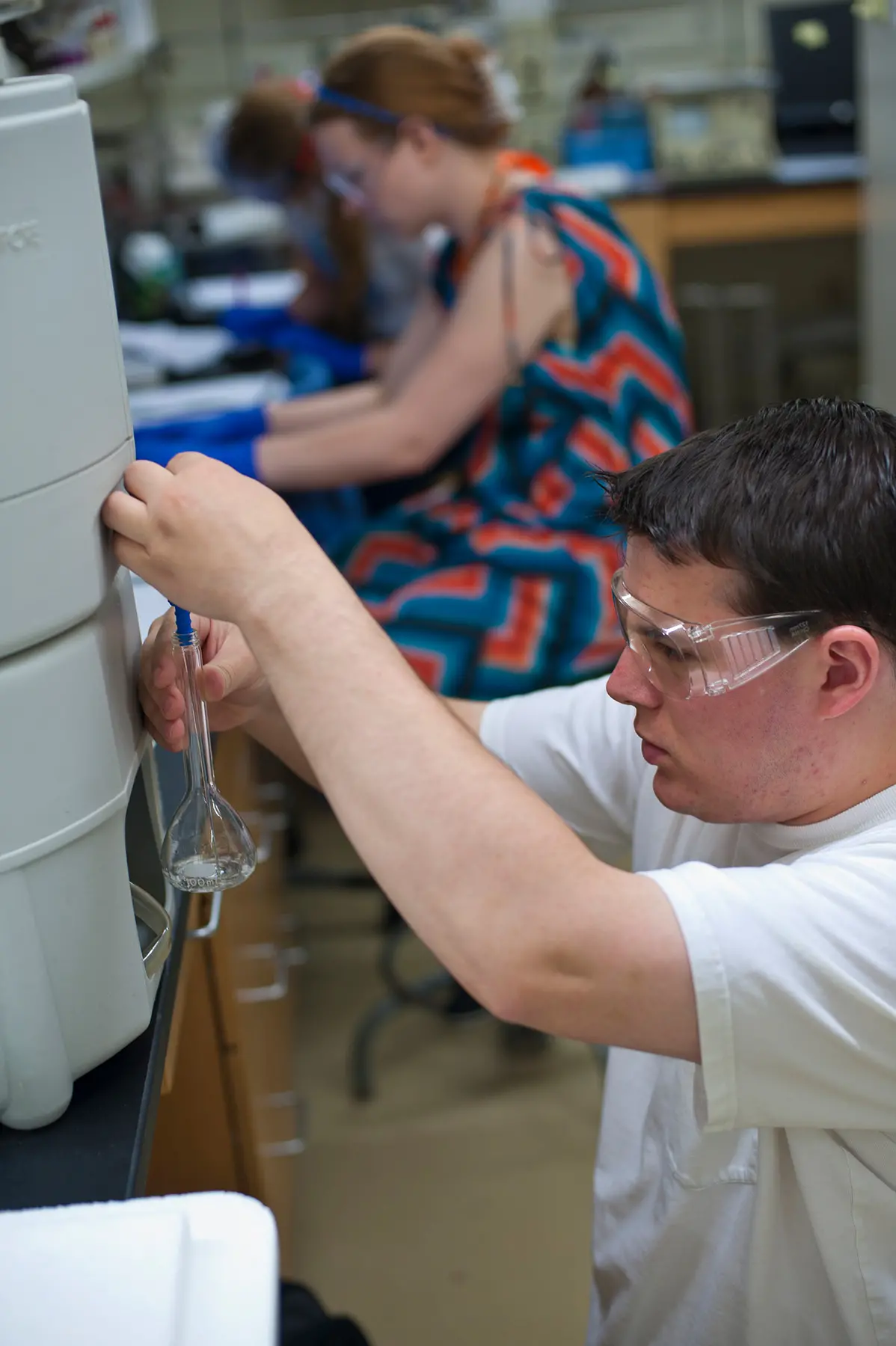 Student working in lab