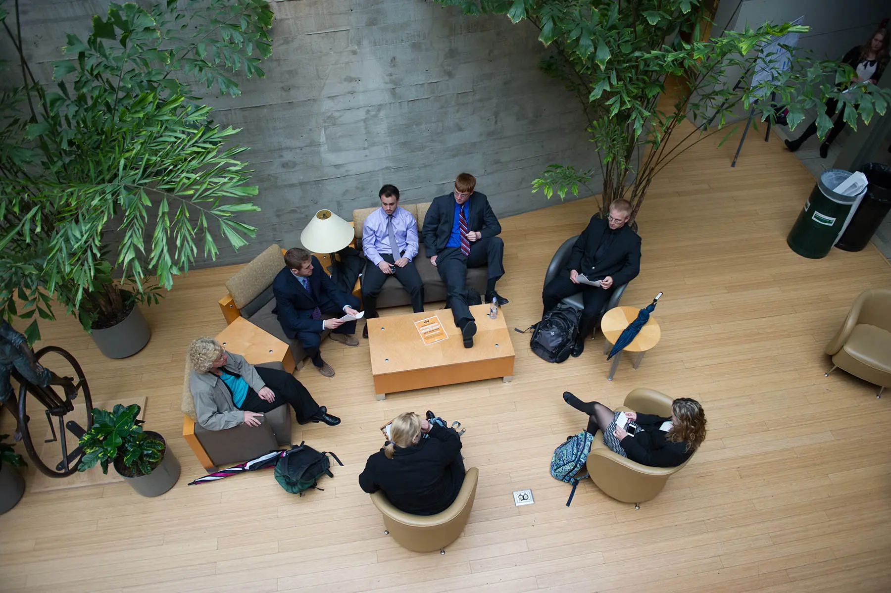 Psych students studying in lounge