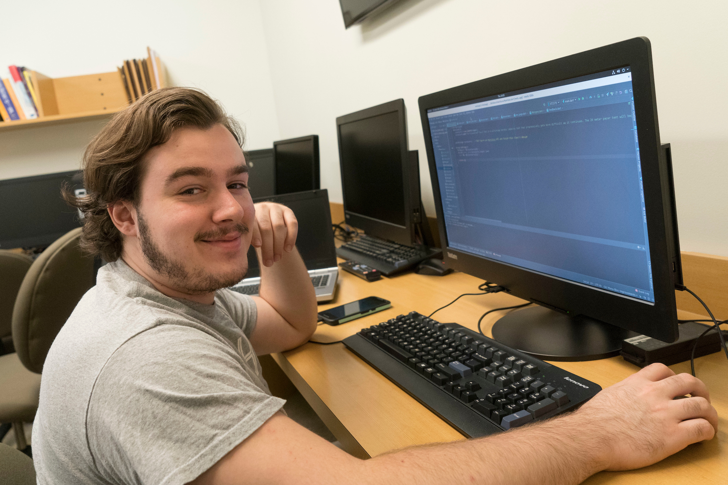 LVC student works on computer