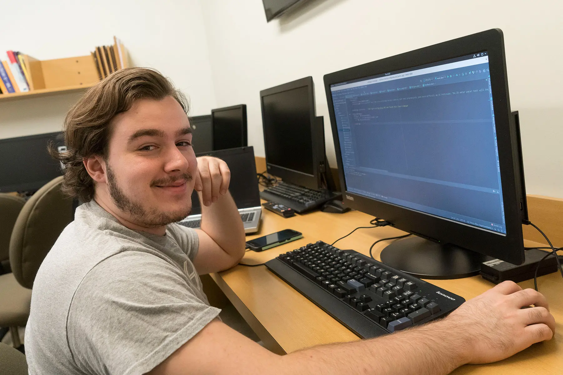 Student working in computer lab