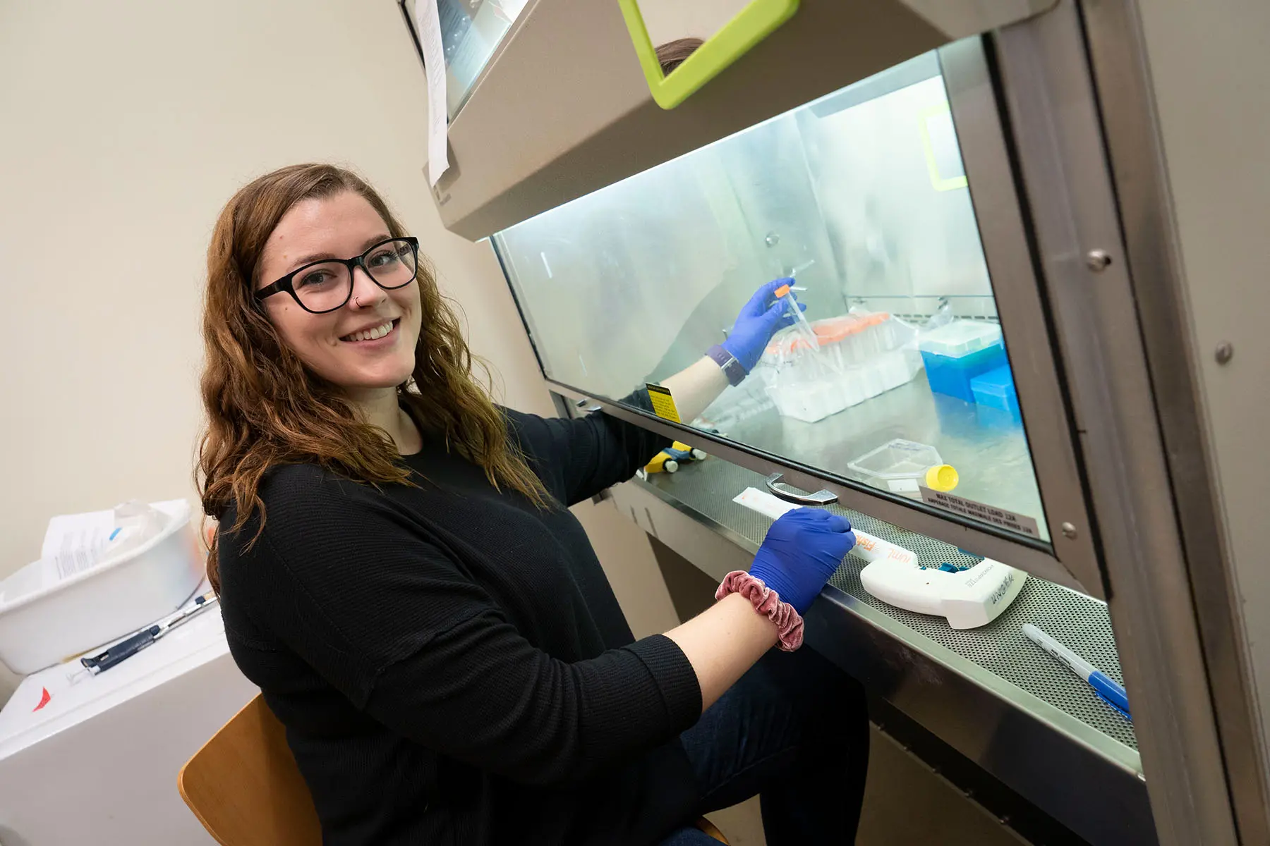 Student working in lab