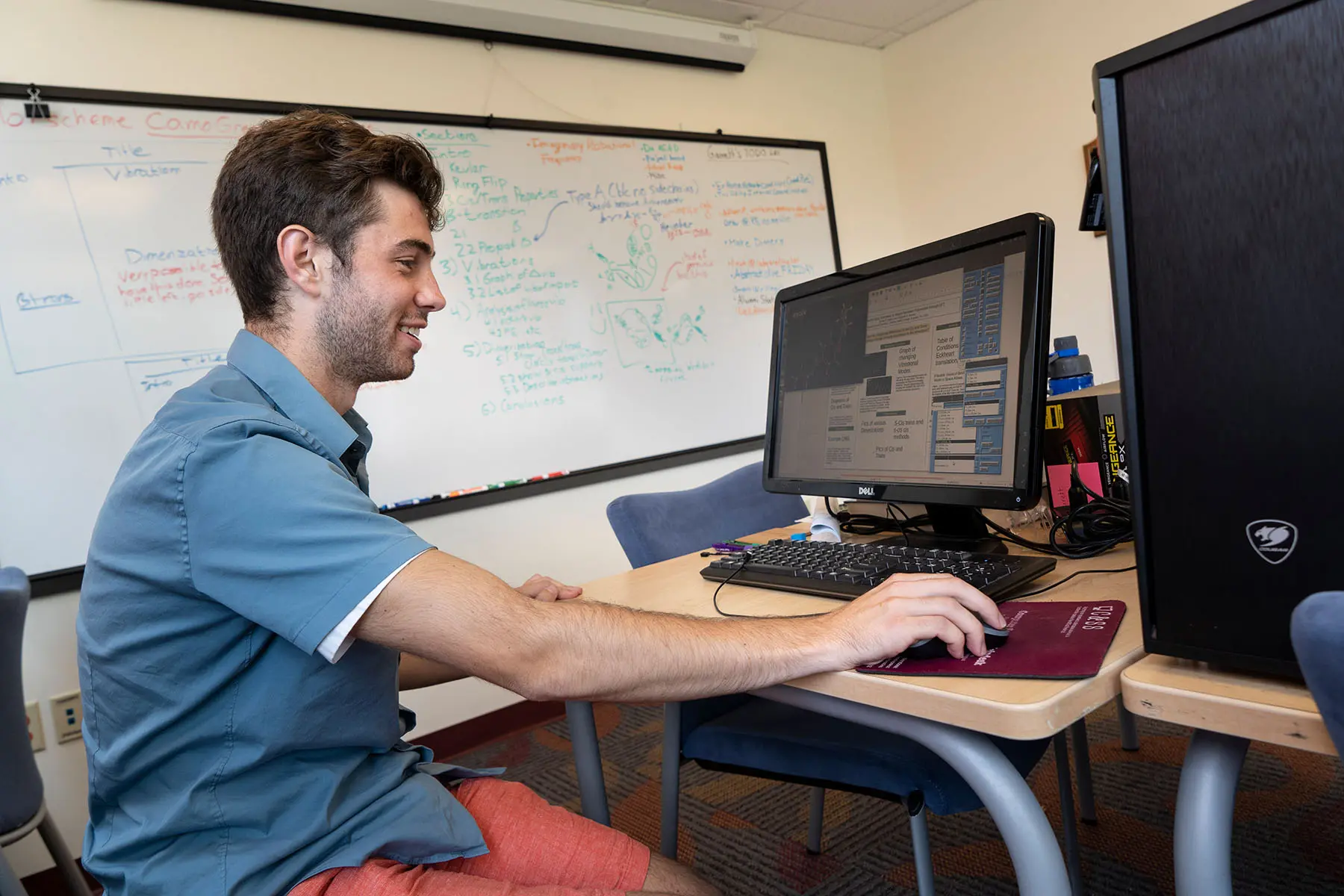 Student working in front of computer