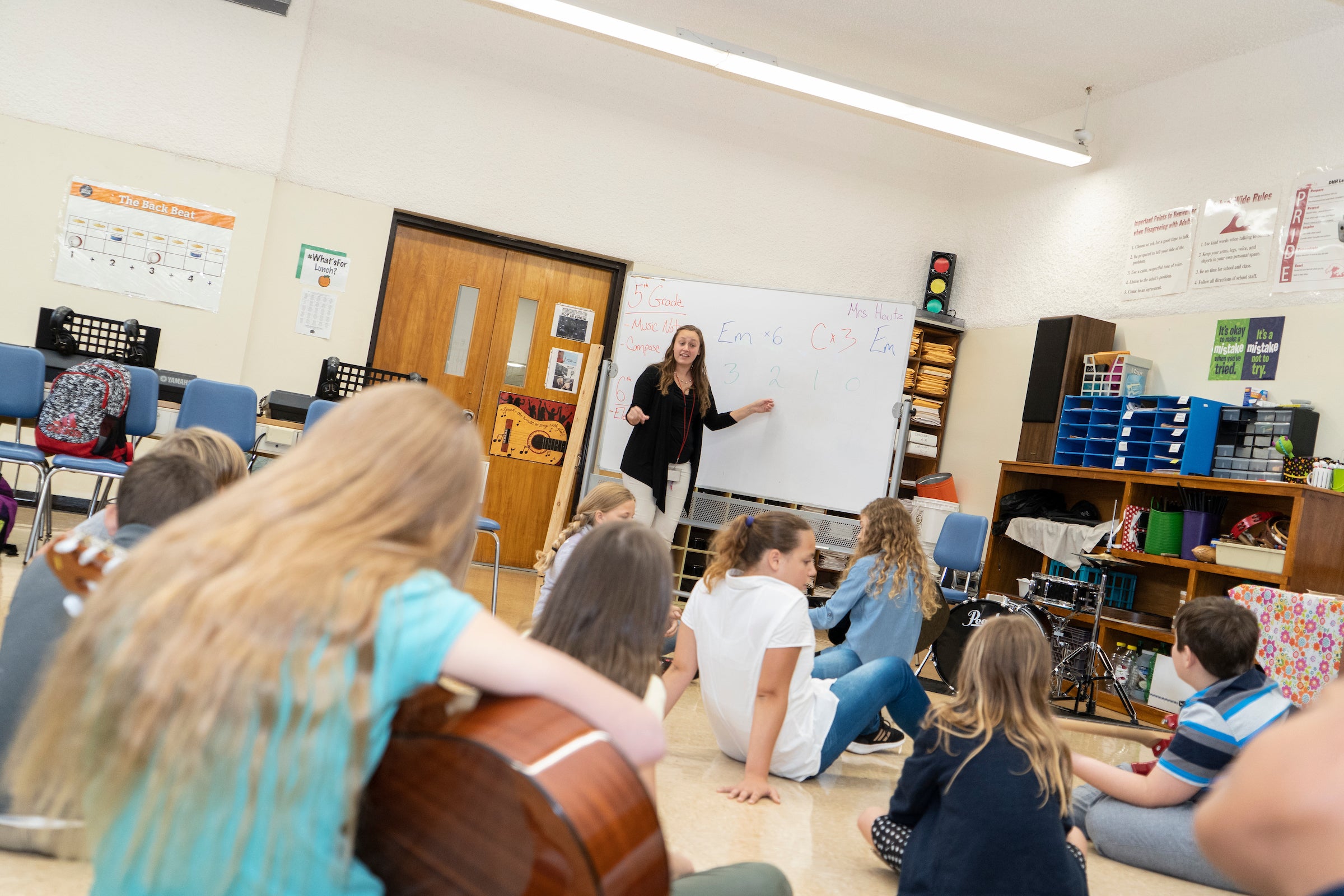 Corrine Frederick Houtz teaches music in classroom
