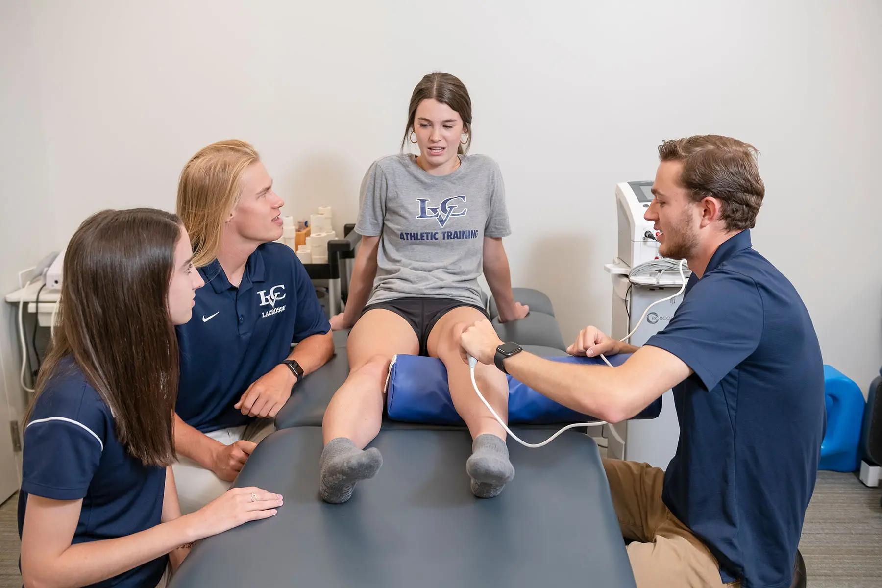 Athletic training students in lab
