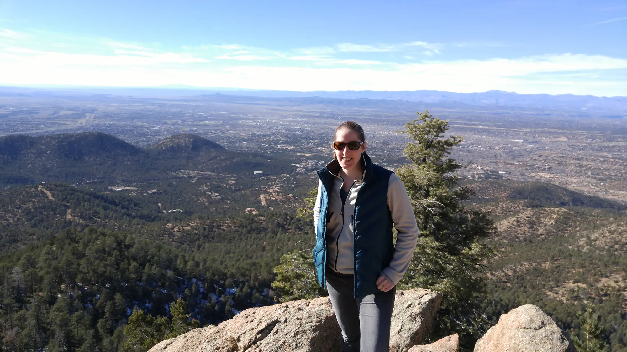 Katherine Myers on a scenic overlook