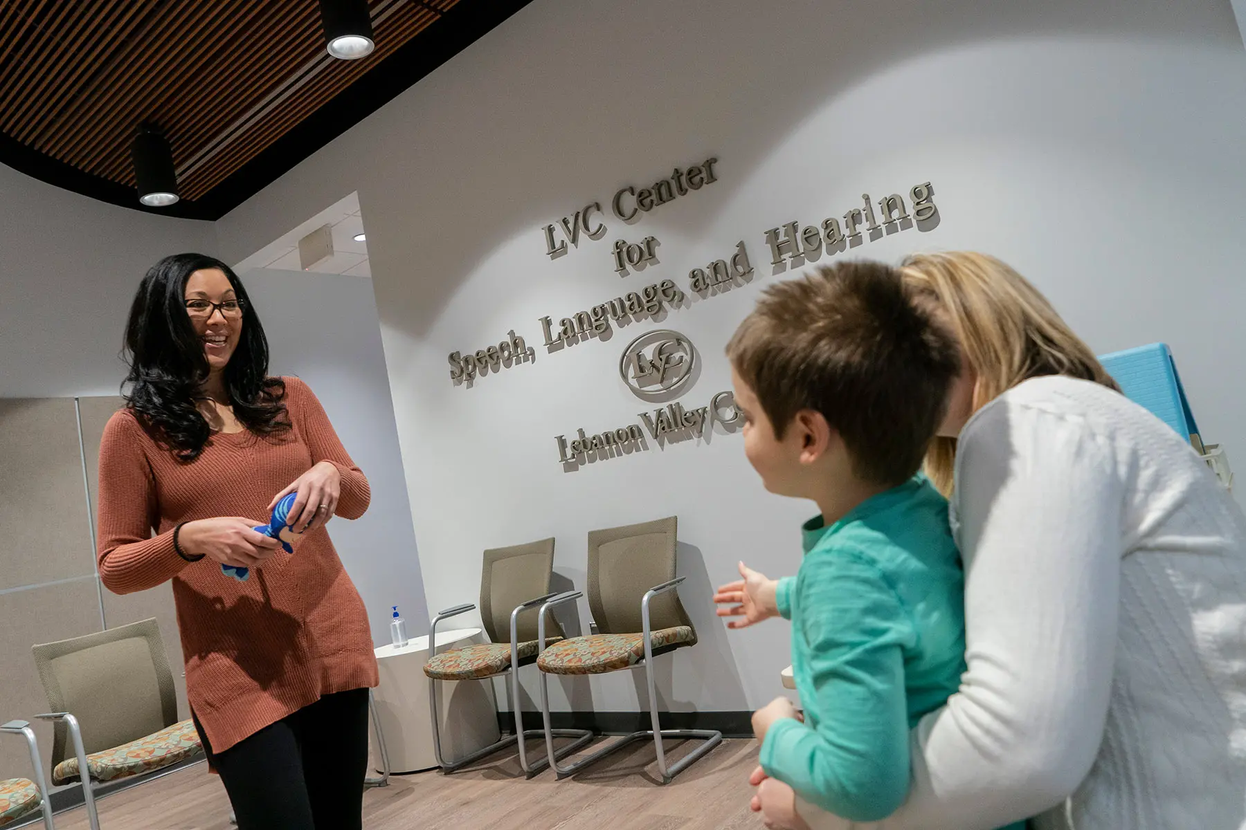A child receives treatment at Lebanon Valley College's master in speech pathology program lab