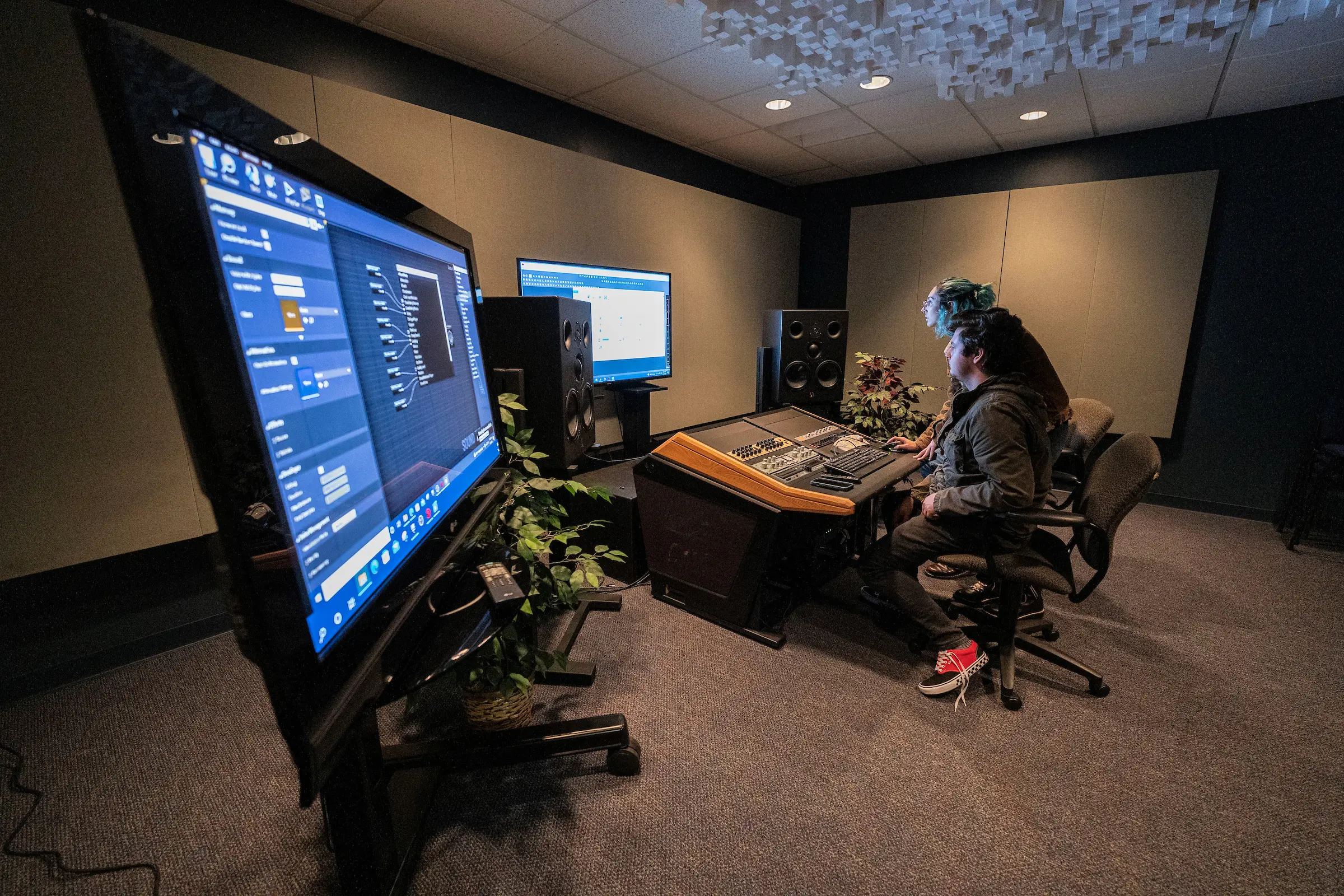 Audio and music production students work in Studio C at LVC