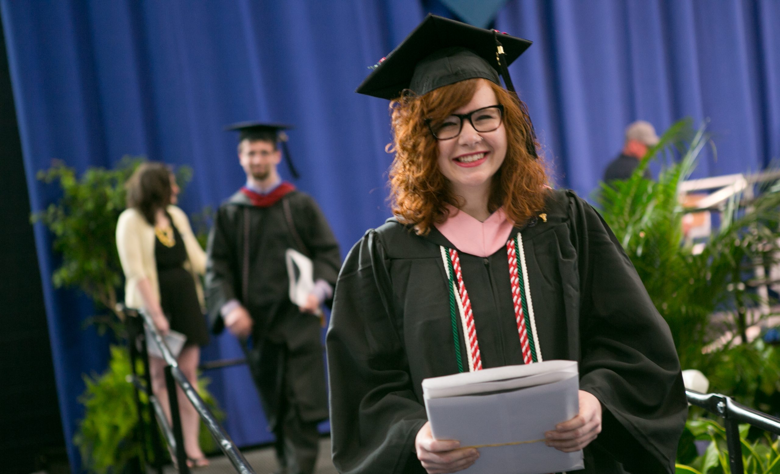 Hannah Pell at Commencement ceremony
