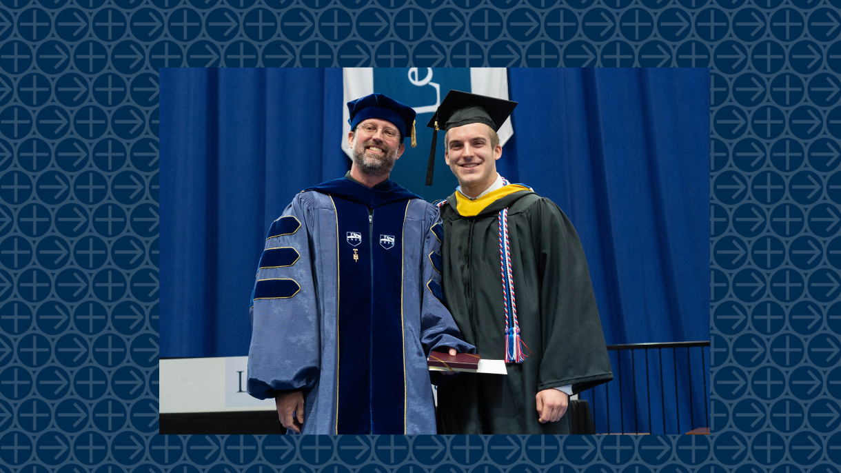 Kevin Beaver and Dr. Rob Carey at commencement