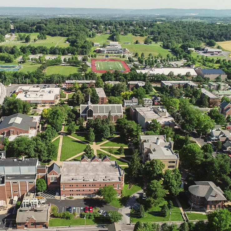 Aerial view of LVC campus