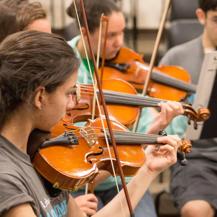 Students playing violin