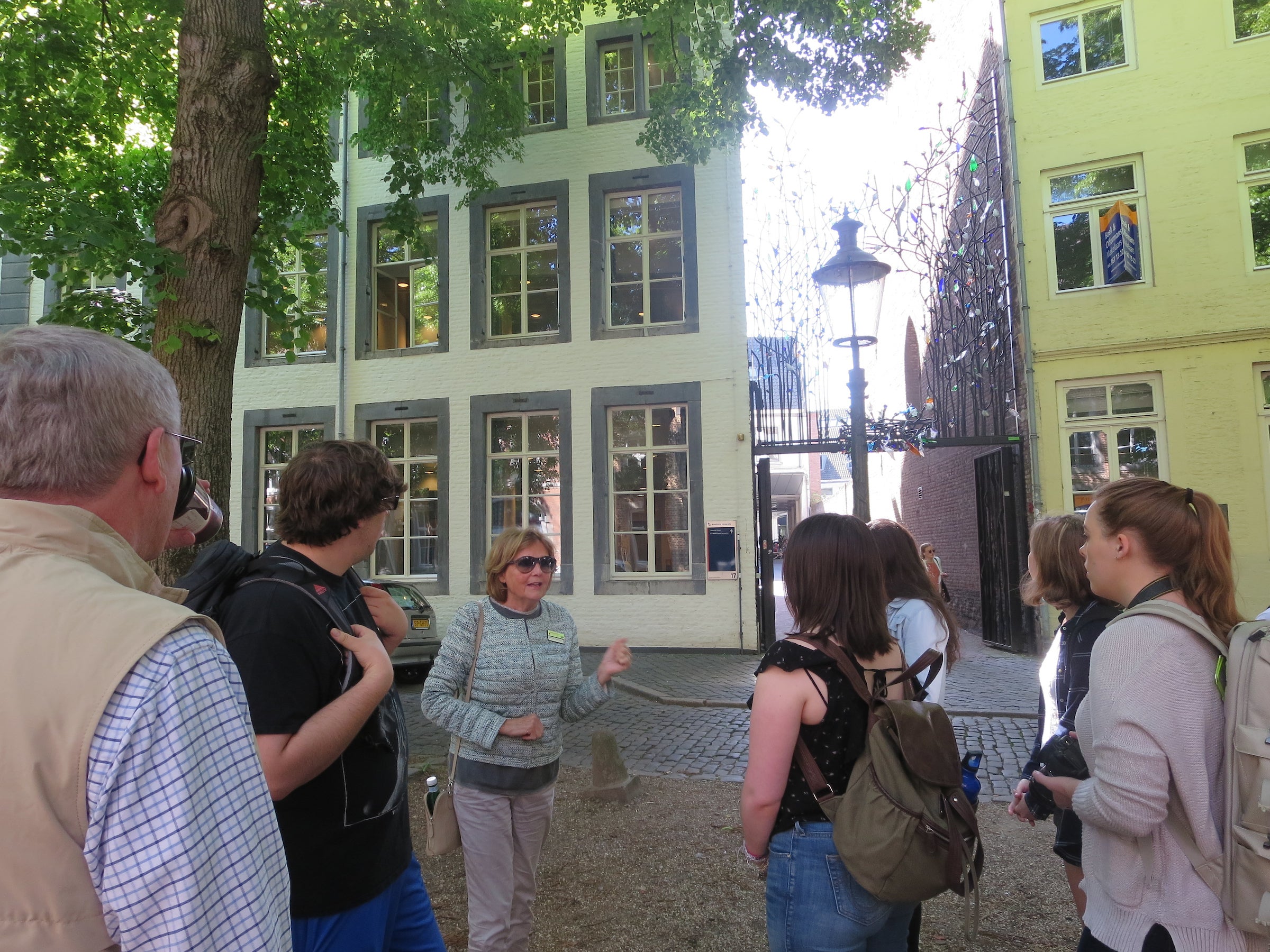 LVC students on walking tour during summer study abroad program in Maastricht, Netherlands