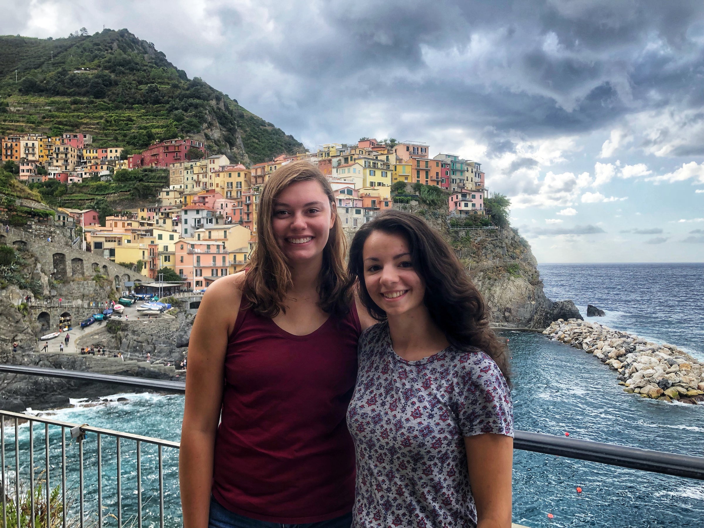 Nicole Flohr and Alyssa Lahoda visit Cinque Terre, Italy during Fall 2019 study abroad semester.