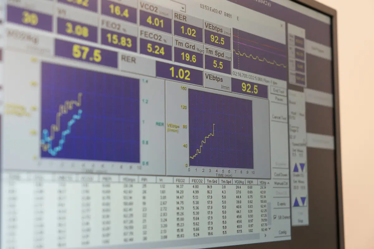 Exercise science ParroMedics TrueOne Metabolic System screen