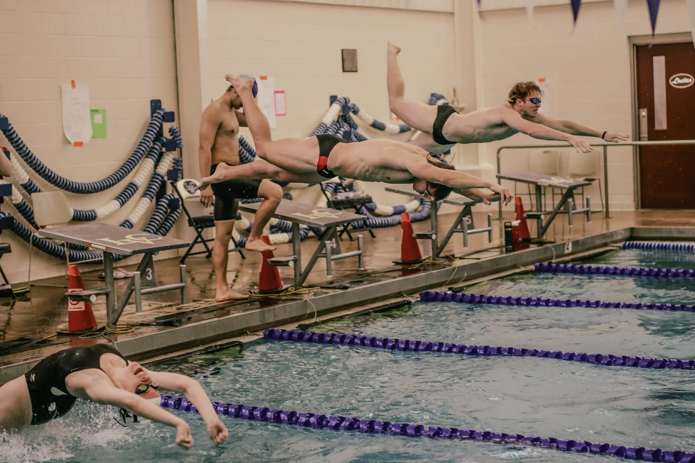 LVC swimmers dive into pool