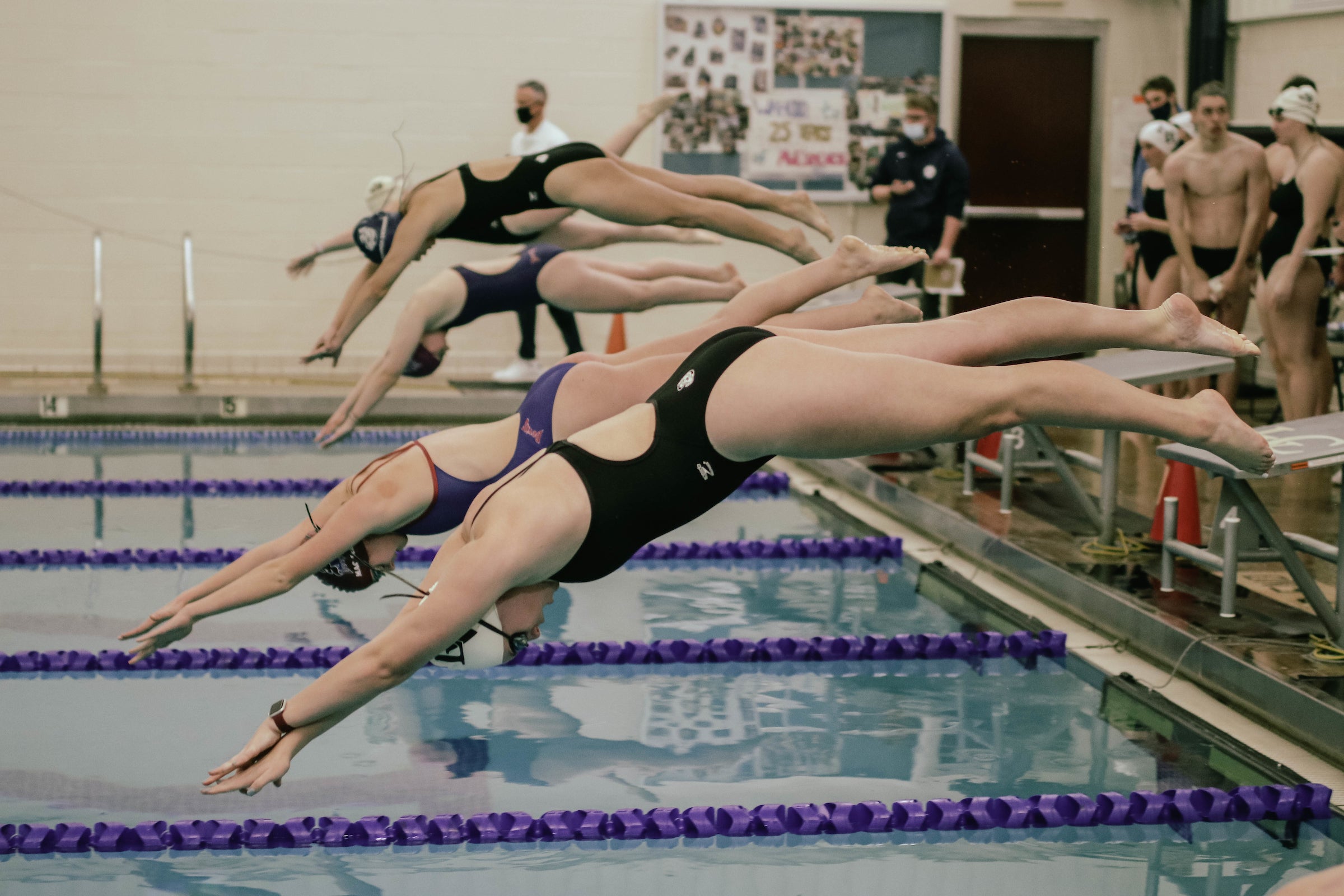 LVC swimmers dive into pool