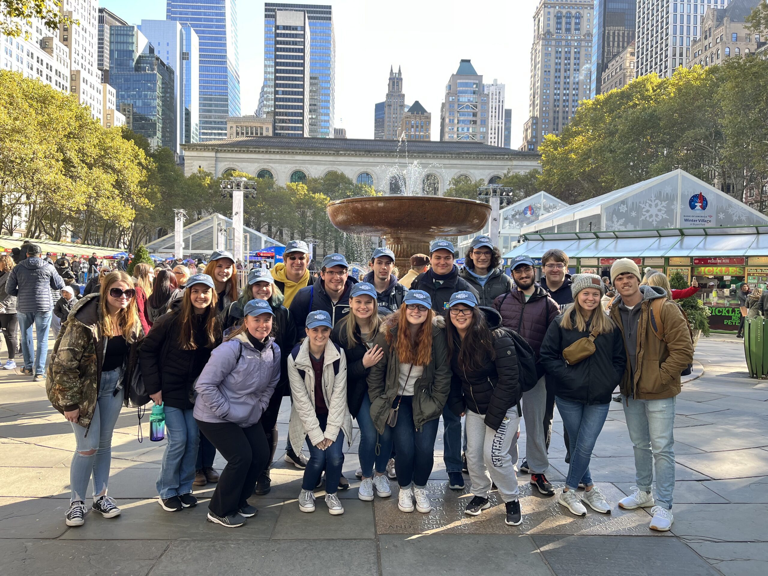 LVC math club students pose for photo during trip to New York City