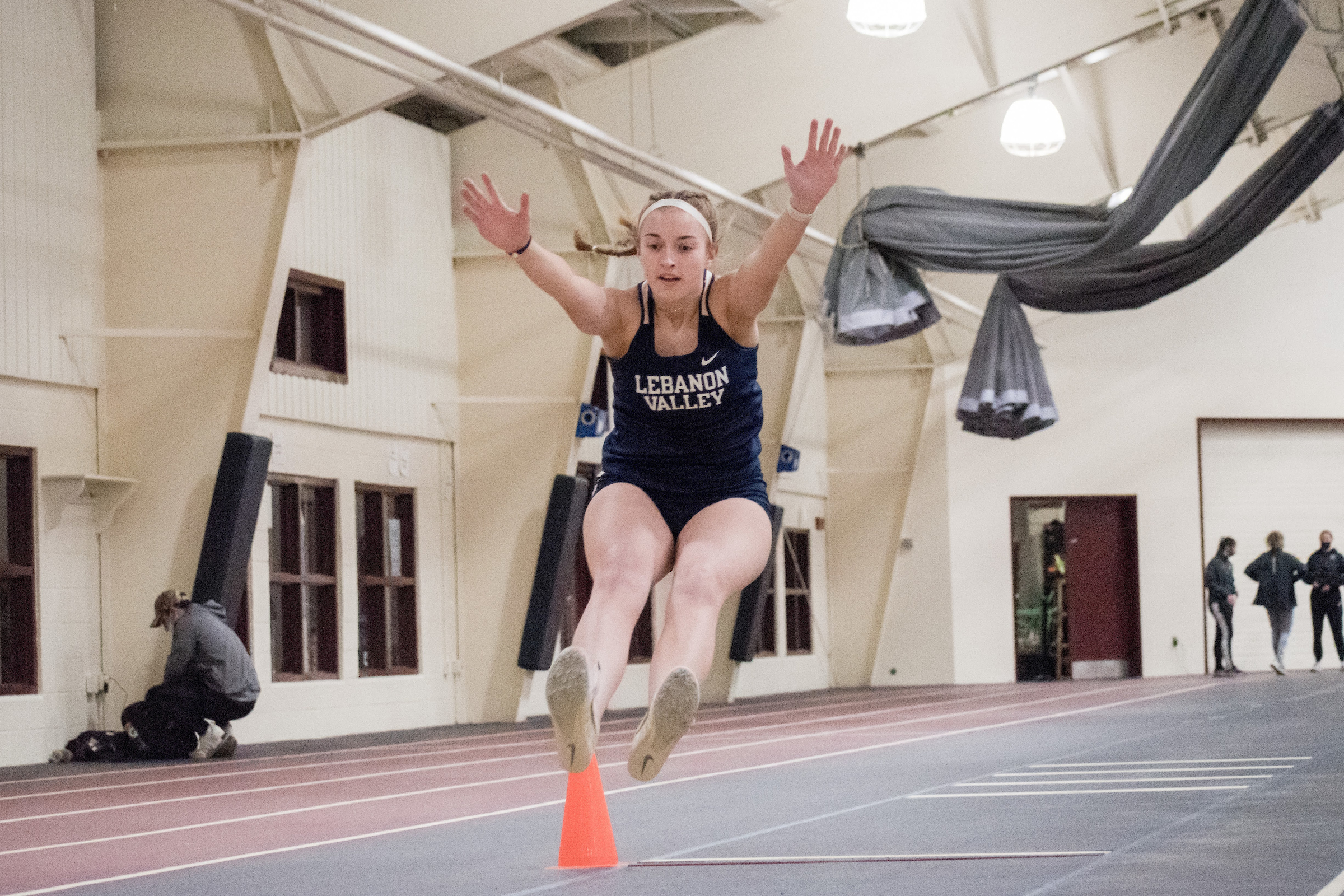 Haley Thunberg jumps at track and field meet
