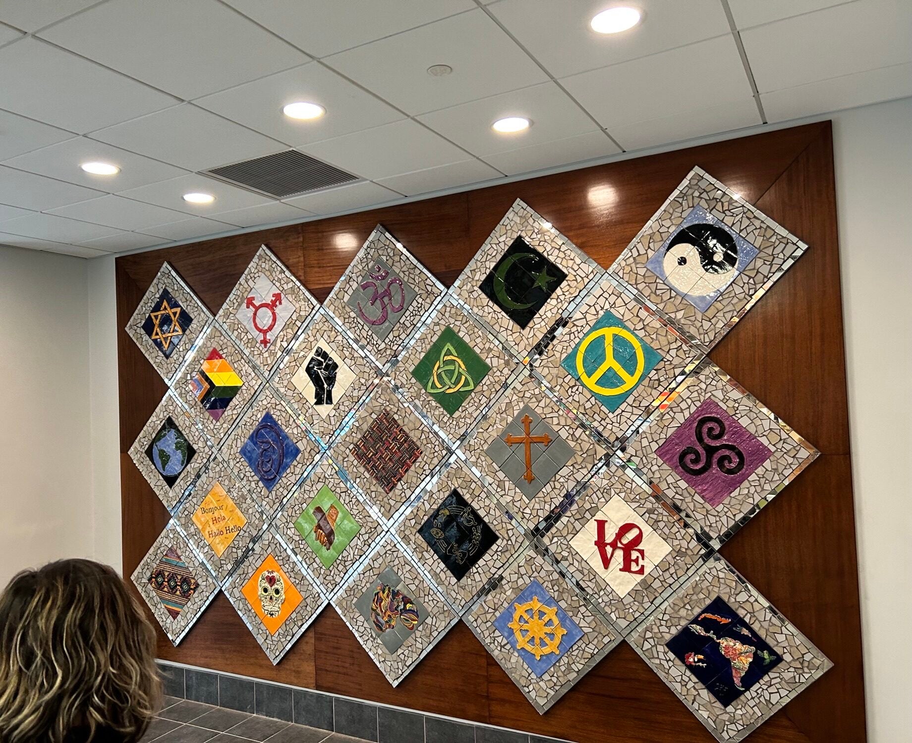 Students in the ceramics studio class at LVC designed a diversity, equity, and inclusion-themed mosaic mural on campus.