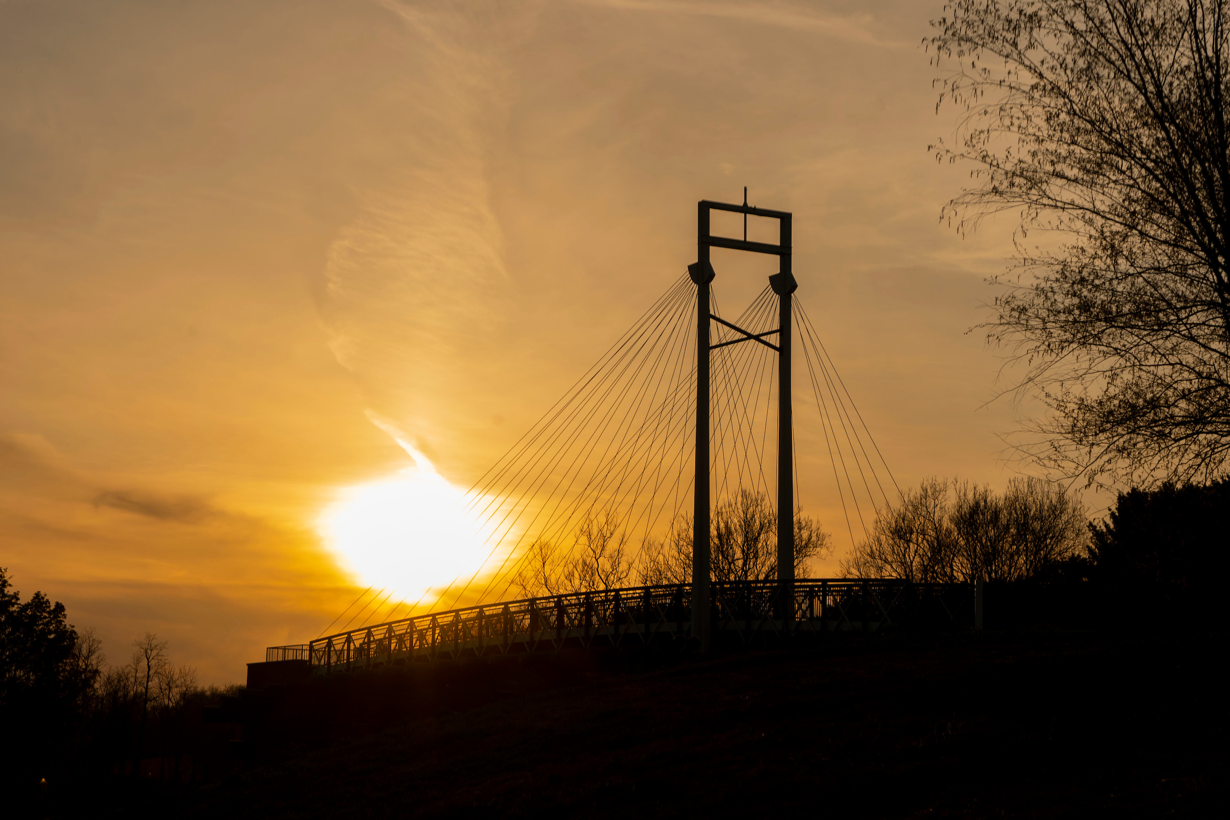 Bridge on LVC campus at sunset