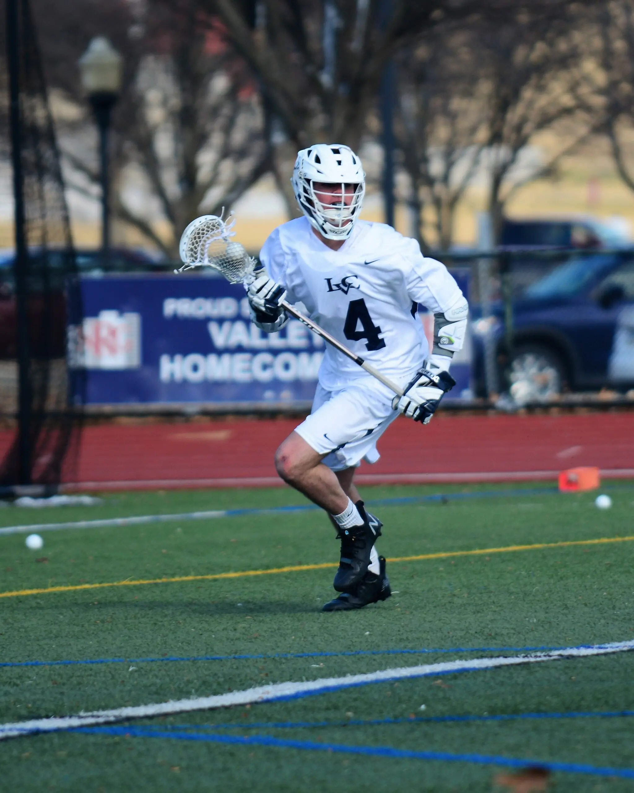 LVC men's lacrosse player on field