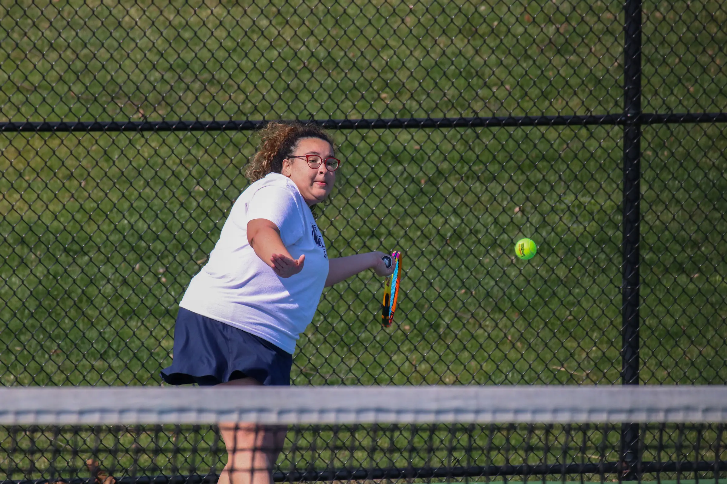 LVC women's tennis player on court