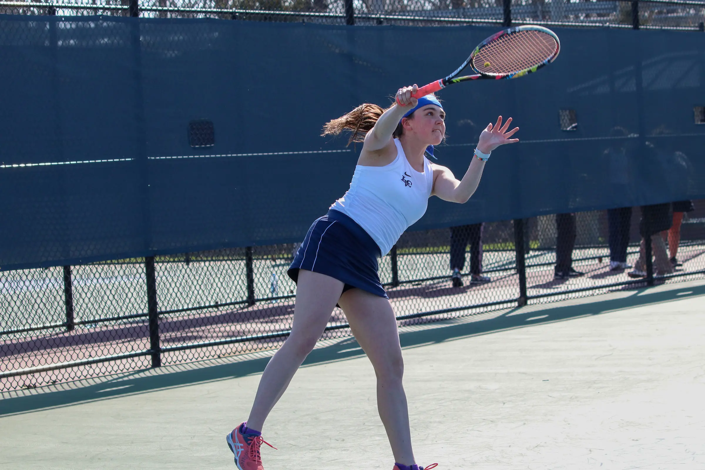 LVC women's tennis player on court